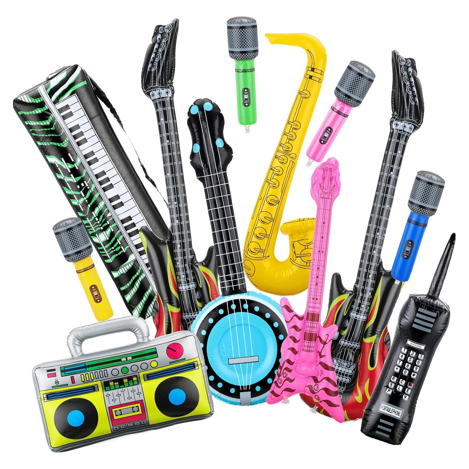 Juego de 12 Instrumentos Inflables para Fiesta Temática