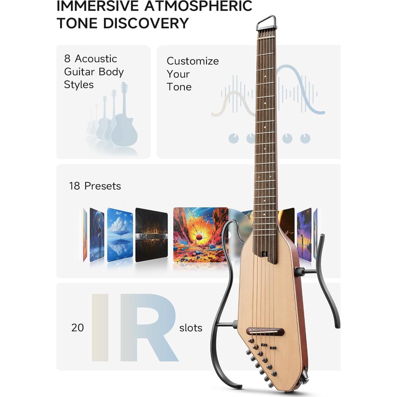 Guitarra Acústica Eléctrica Donner HUSH I PRO 6 Cuerdas