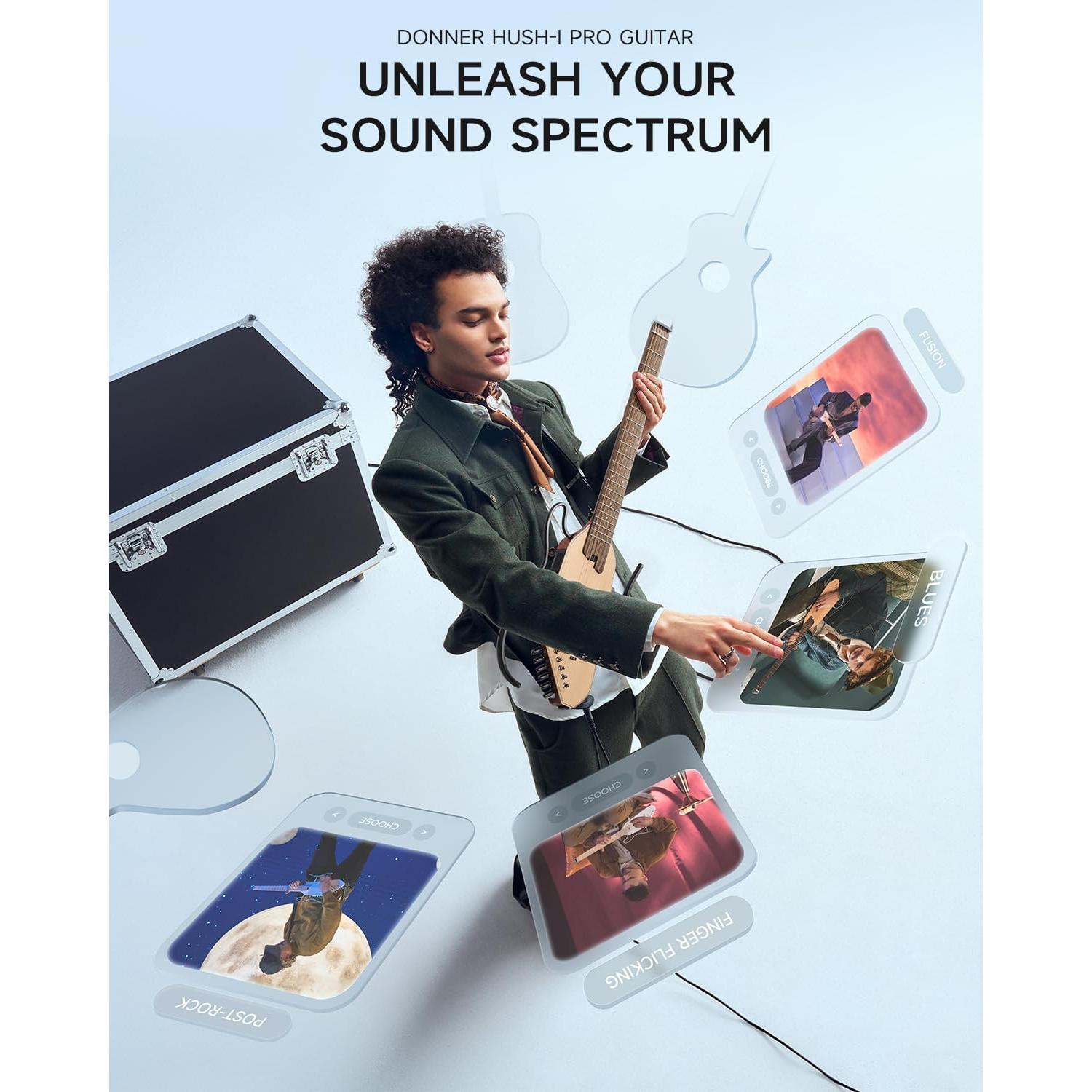 Guitarra Acústica Eléctrica Donner HUSH I PRO 6 Cuerdas