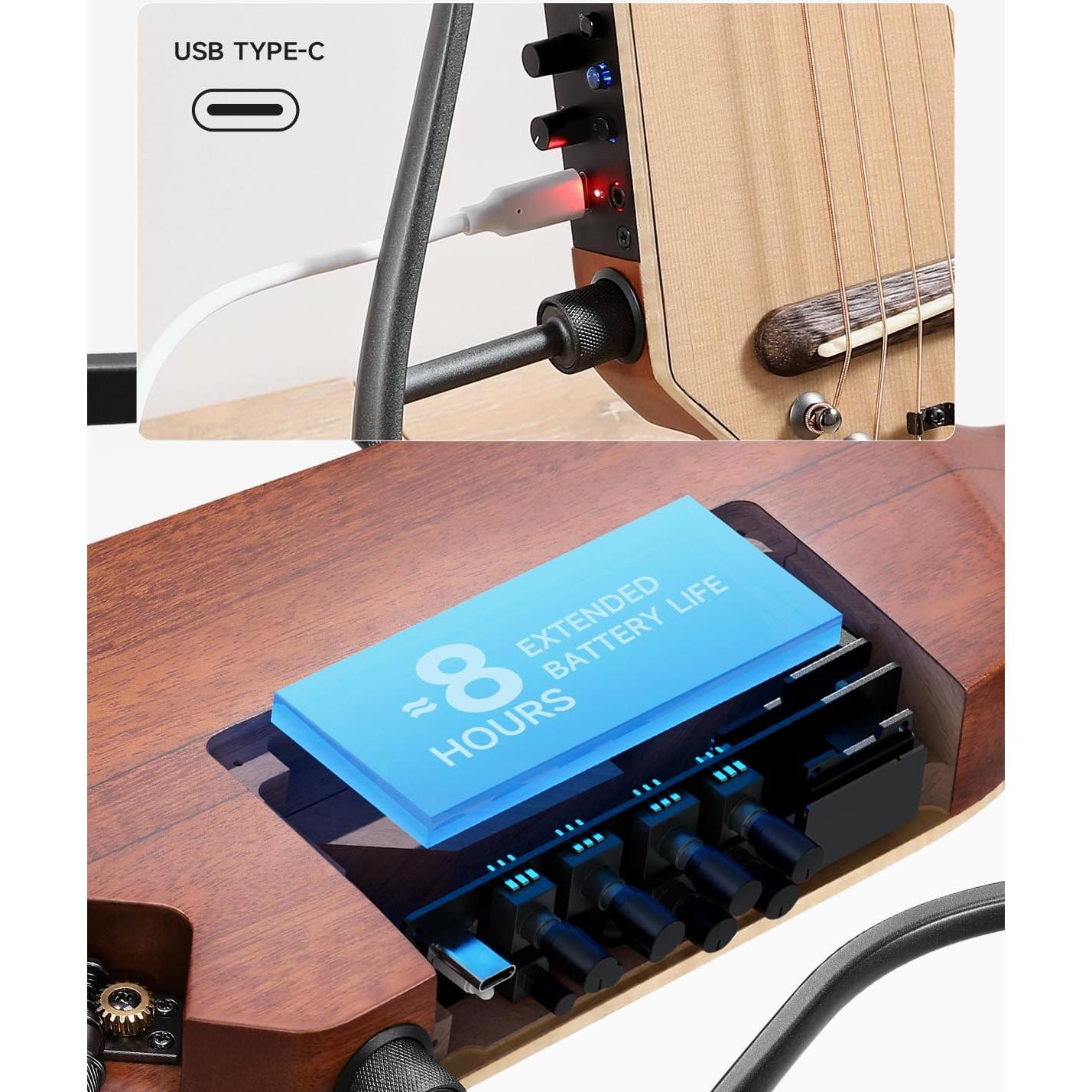 Guitarra Acústica Eléctrica Donner HUSH I PRO 6 Cuerdas