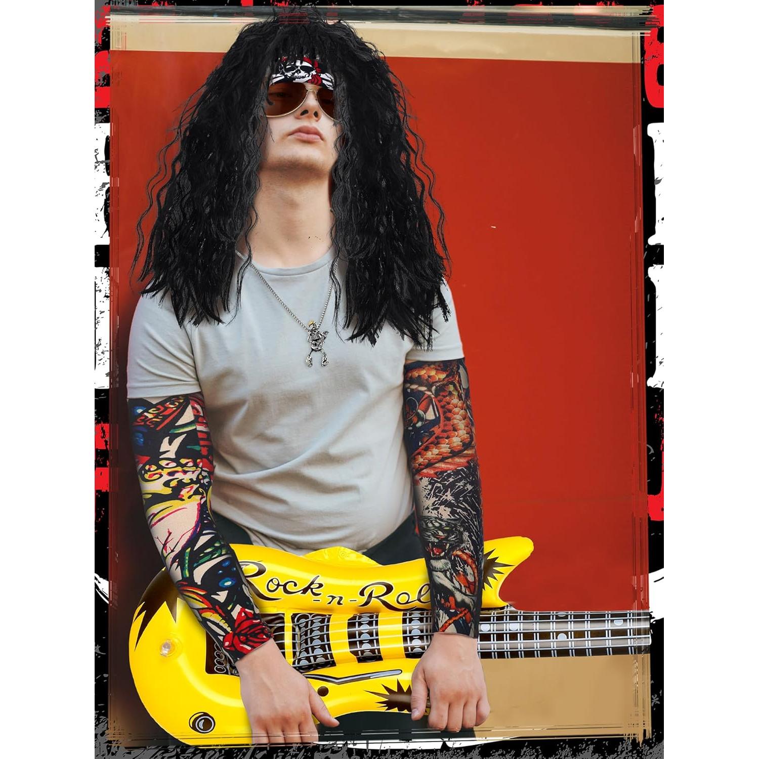 Conjunto Disfraz Rockero 80s Mepase - 9 Piezas Halloween