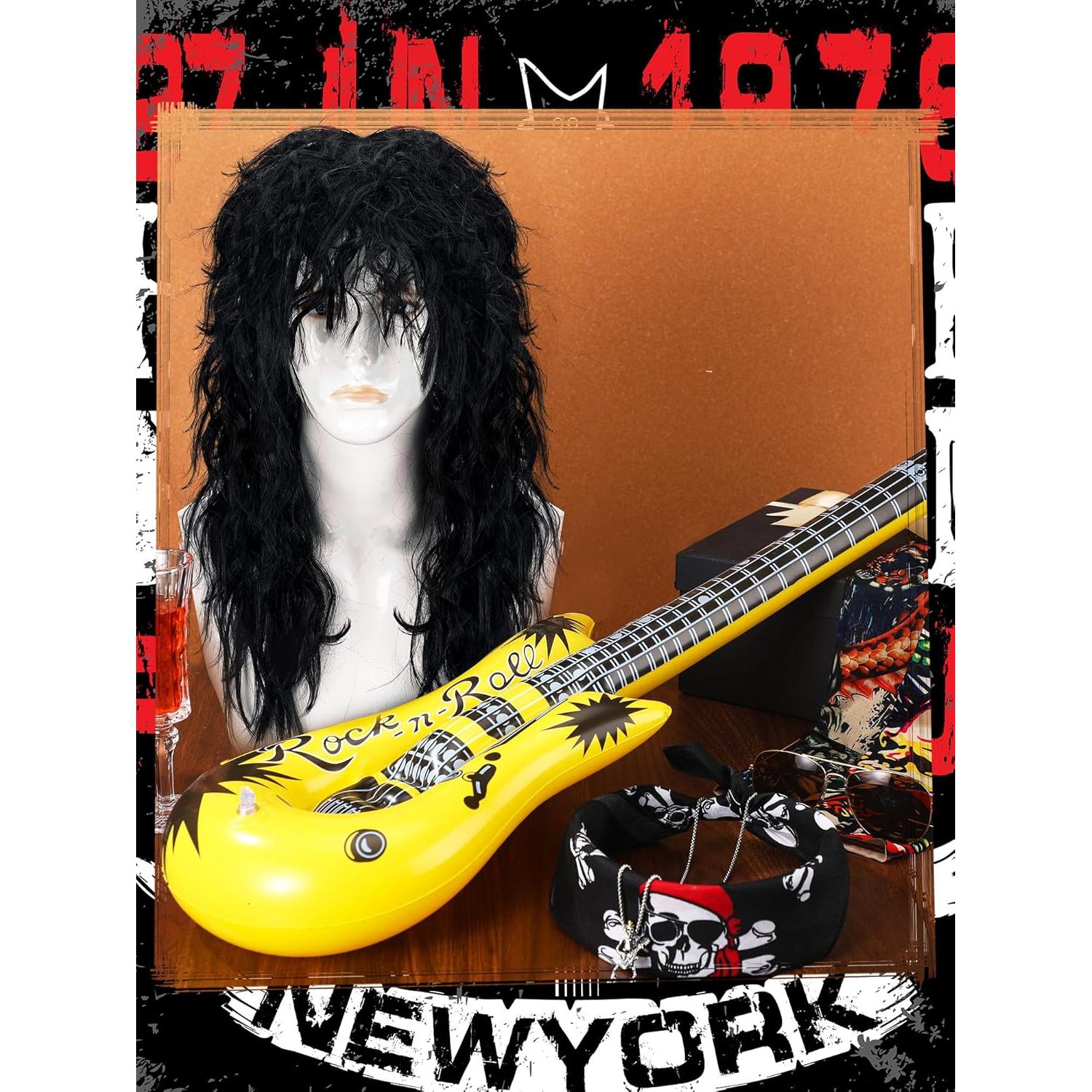 Conjunto Disfraz Rockero 80s Mepase - 9 Piezas Halloween