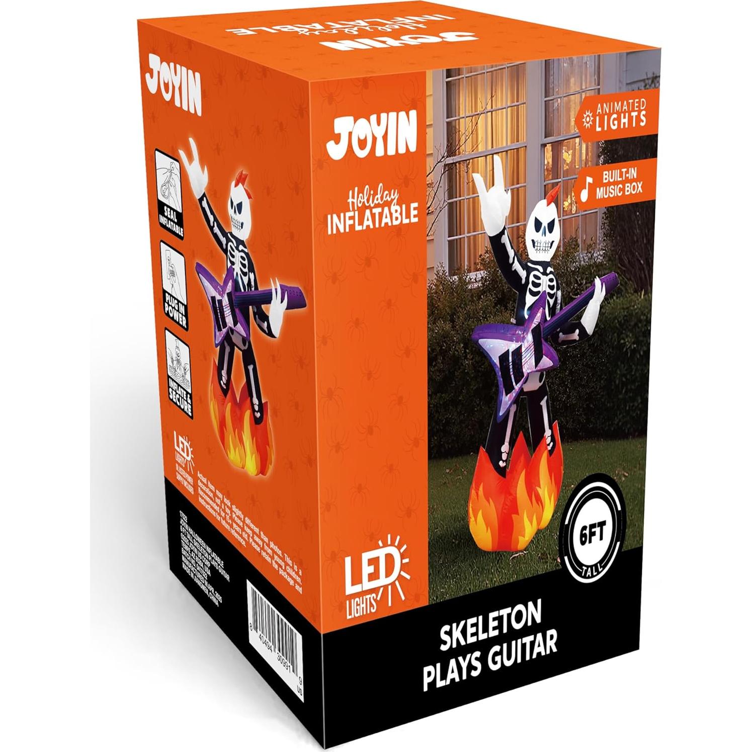 Esqueleto Inflable de Halloween JOYIN 1.83m con Música y LED