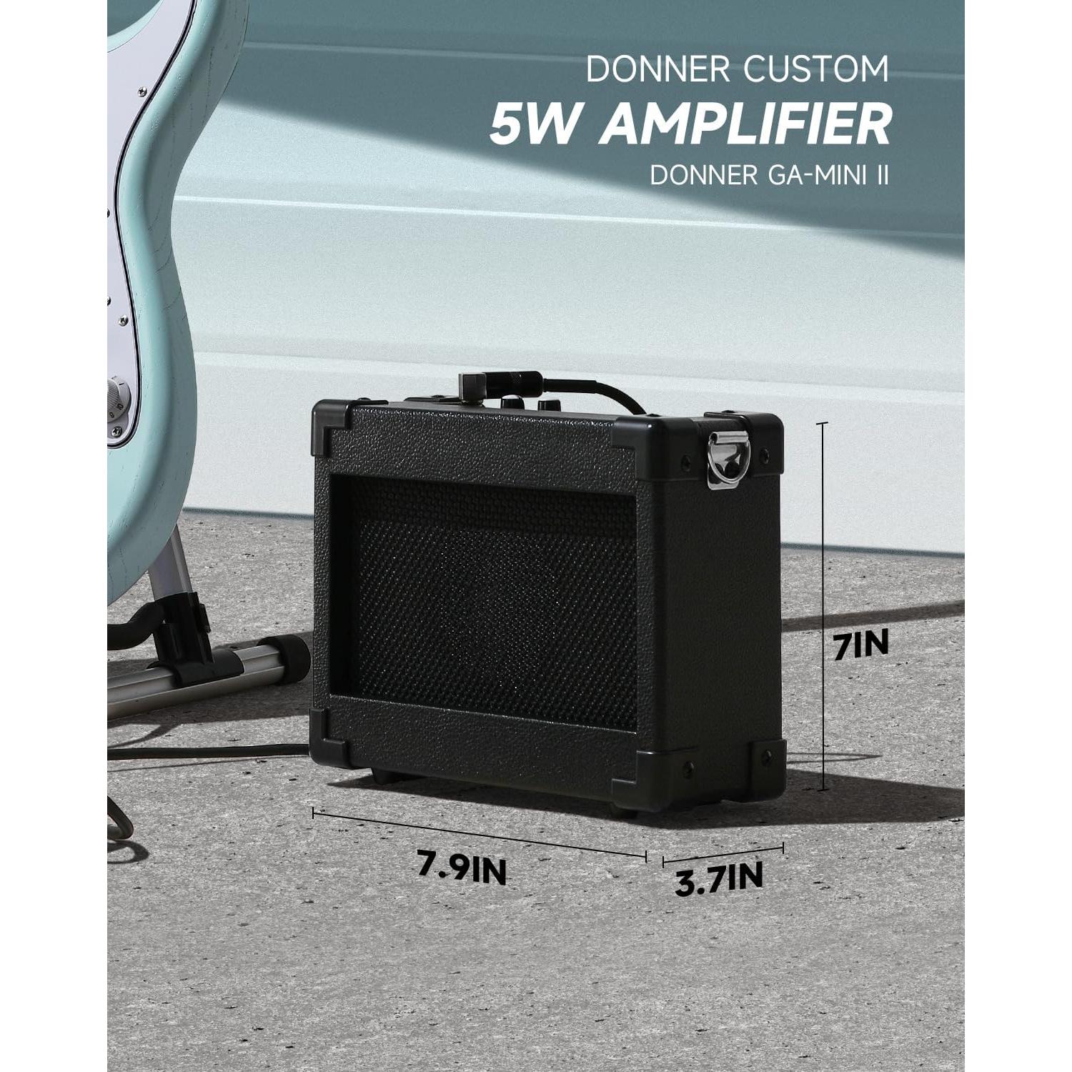 Guitarra Eléctrica Donner DST-80 Verde Surf 39" Kit Completo