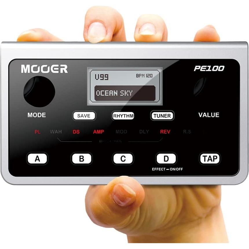 Pedal de Efectos MOOER PE100 para Guitarra con 198 Presets