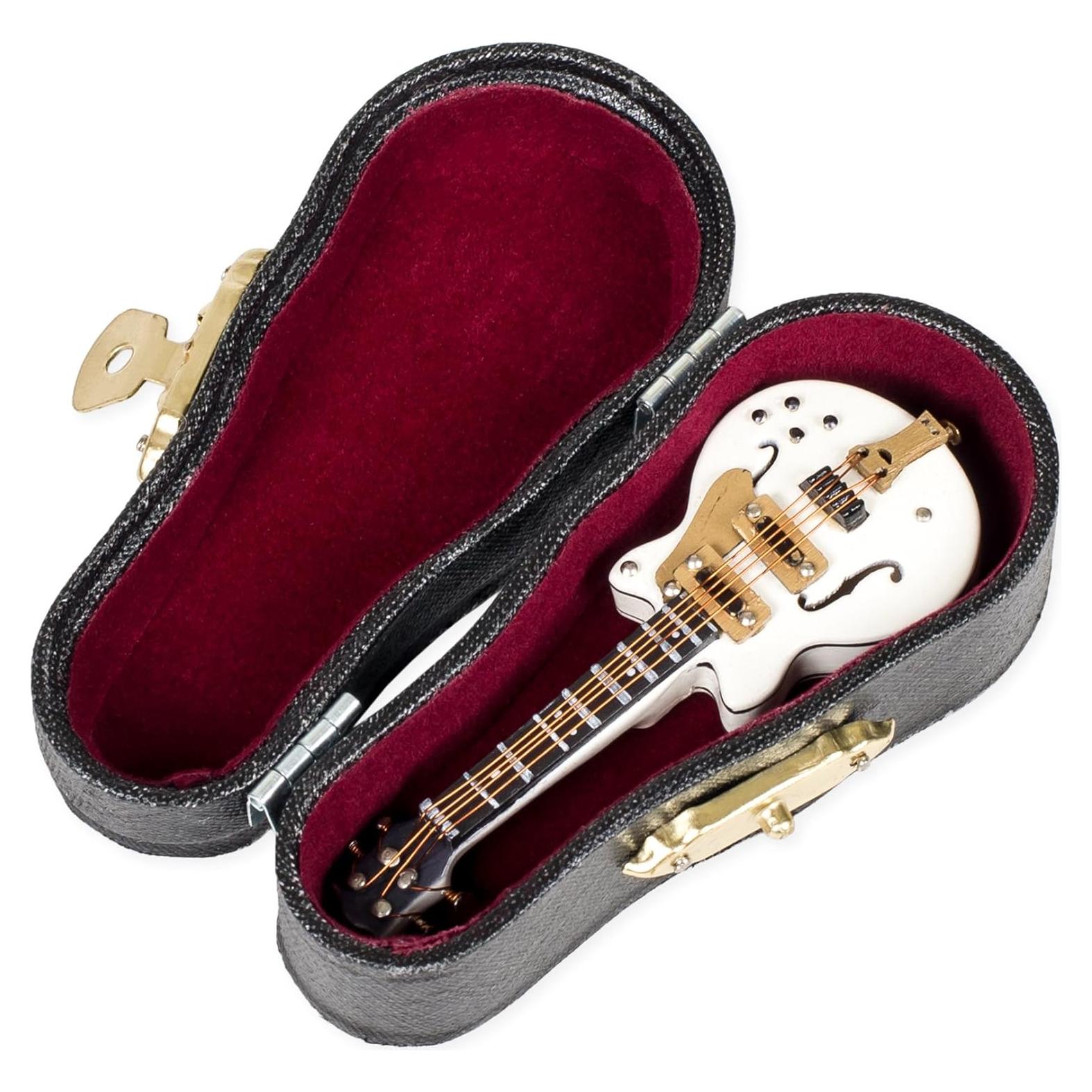 Réplica Miniatura Guitarra Eléctrica Broadway Gifts Blanca 3.81x7.62cm