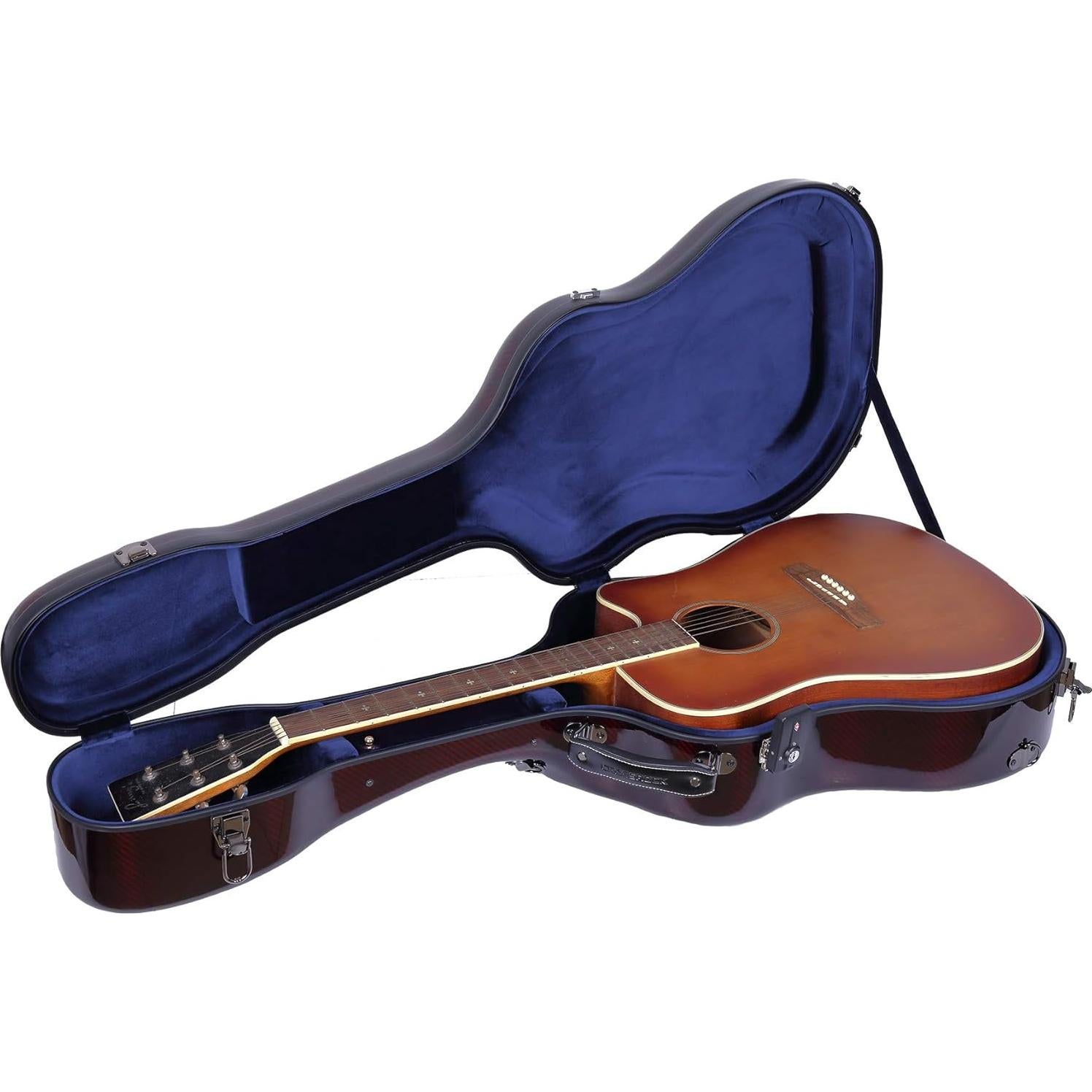 Estuche para guitarra Dreadnought Crossrock CRF6030DRD - Fibra de carbono, Rojo