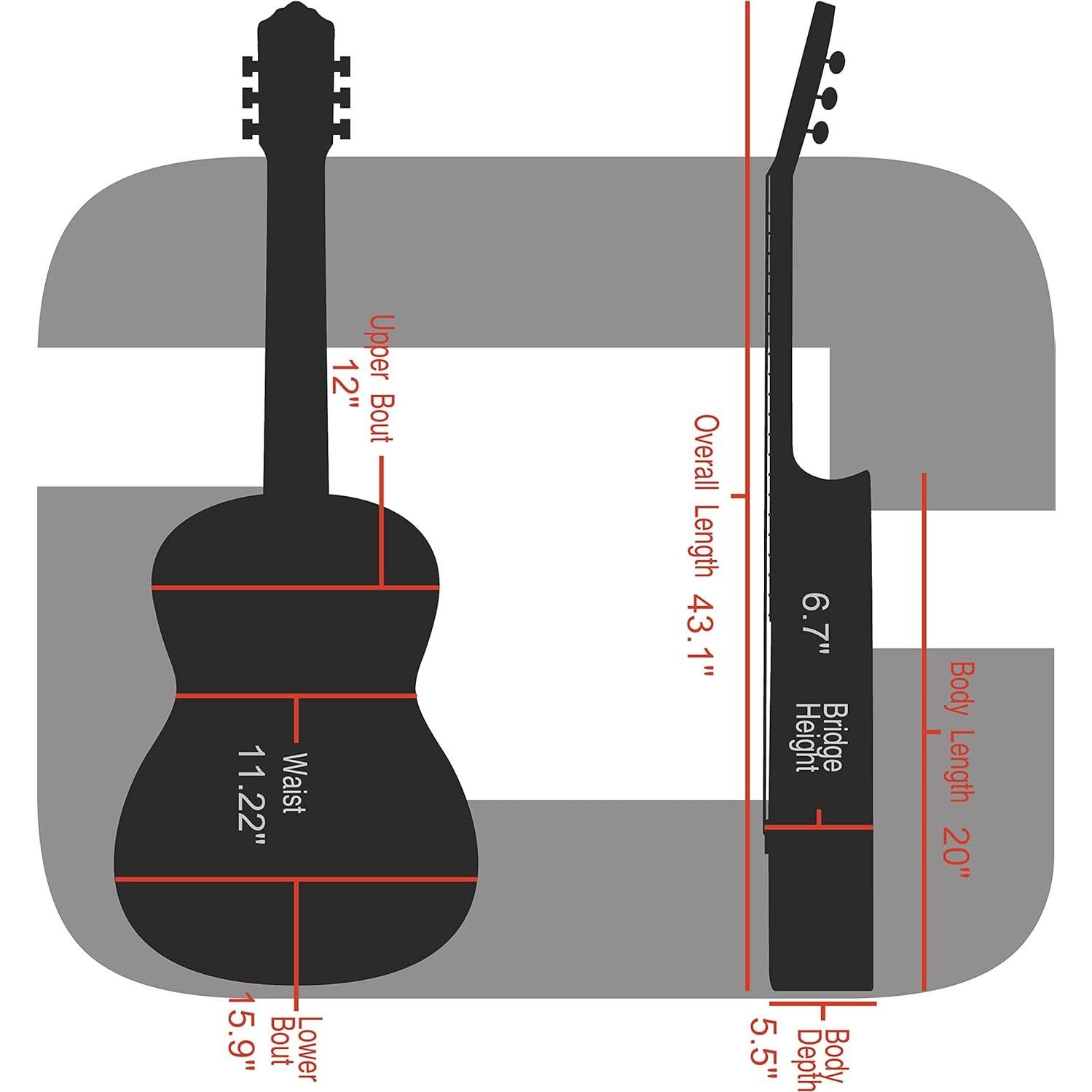 Estuche para guitarra Dreadnought Crossrock CRF6030DRD - Fibra de carbono, Rojo