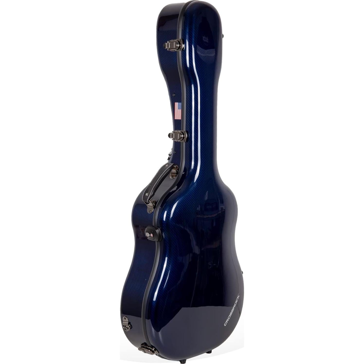Estuche de guitarra Dreadnought Crossrock CRF6030DBL - Fibra de carbono azul
