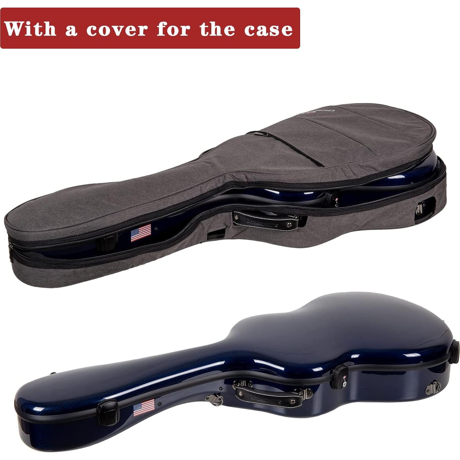 Estuche de guitarra Dreadnought Crossrock CRF6030DBL - Fibra de carbono azul