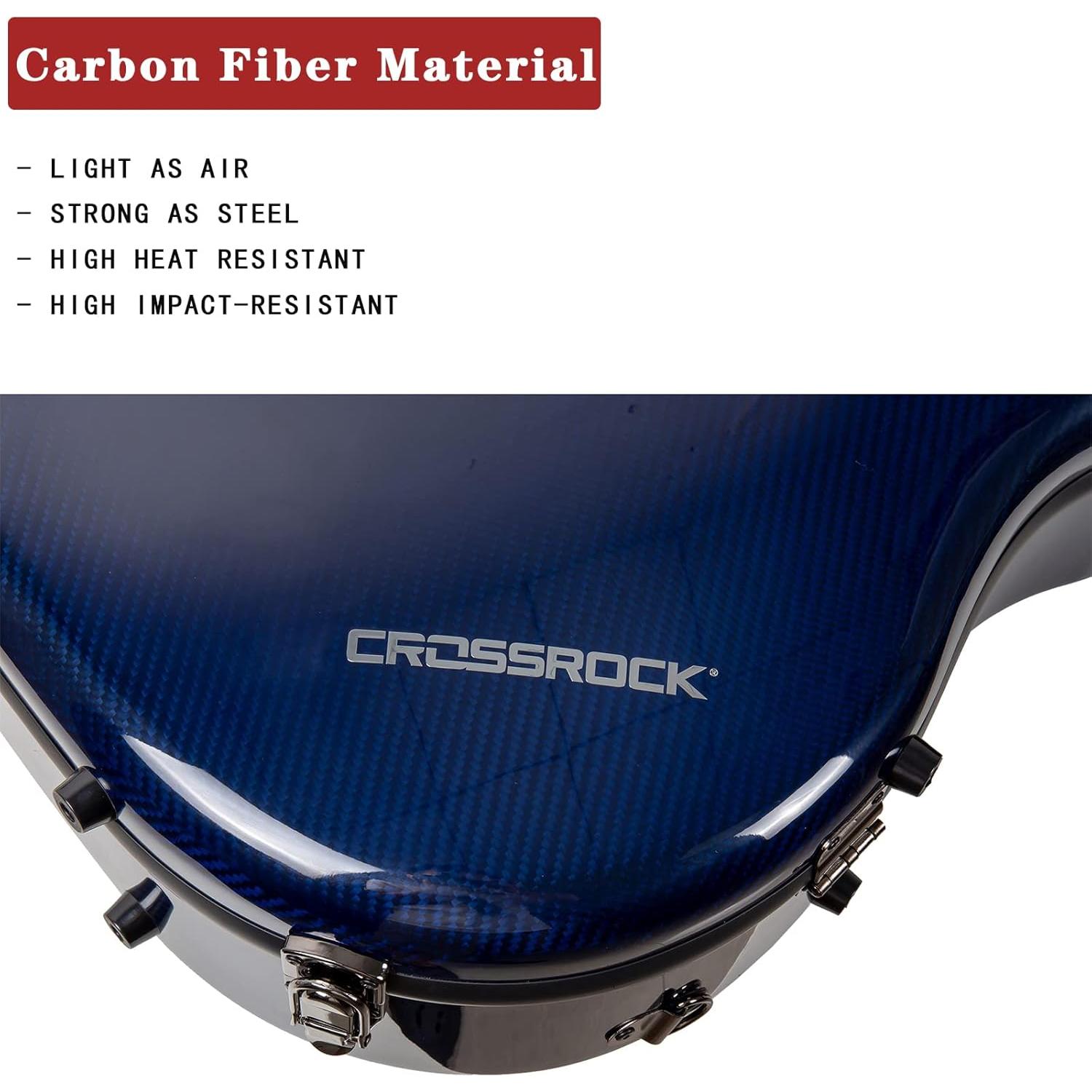 Estuche de guitarra Dreadnought Crossrock CRF6030DBL - Fibra de carbono azul