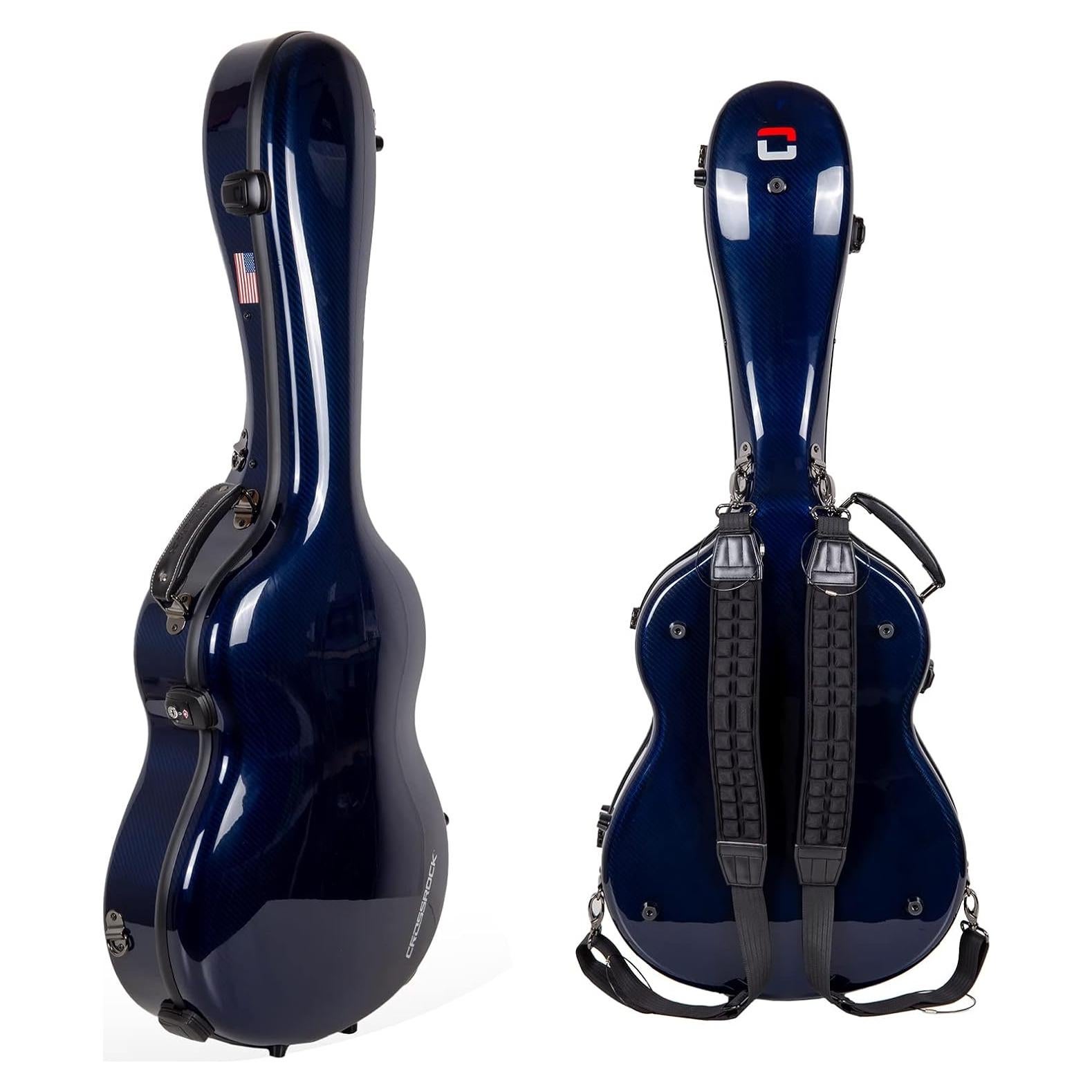 Estuche para guitarra clásica Crossrock CRF6030CBL - Fibra de carbono azul