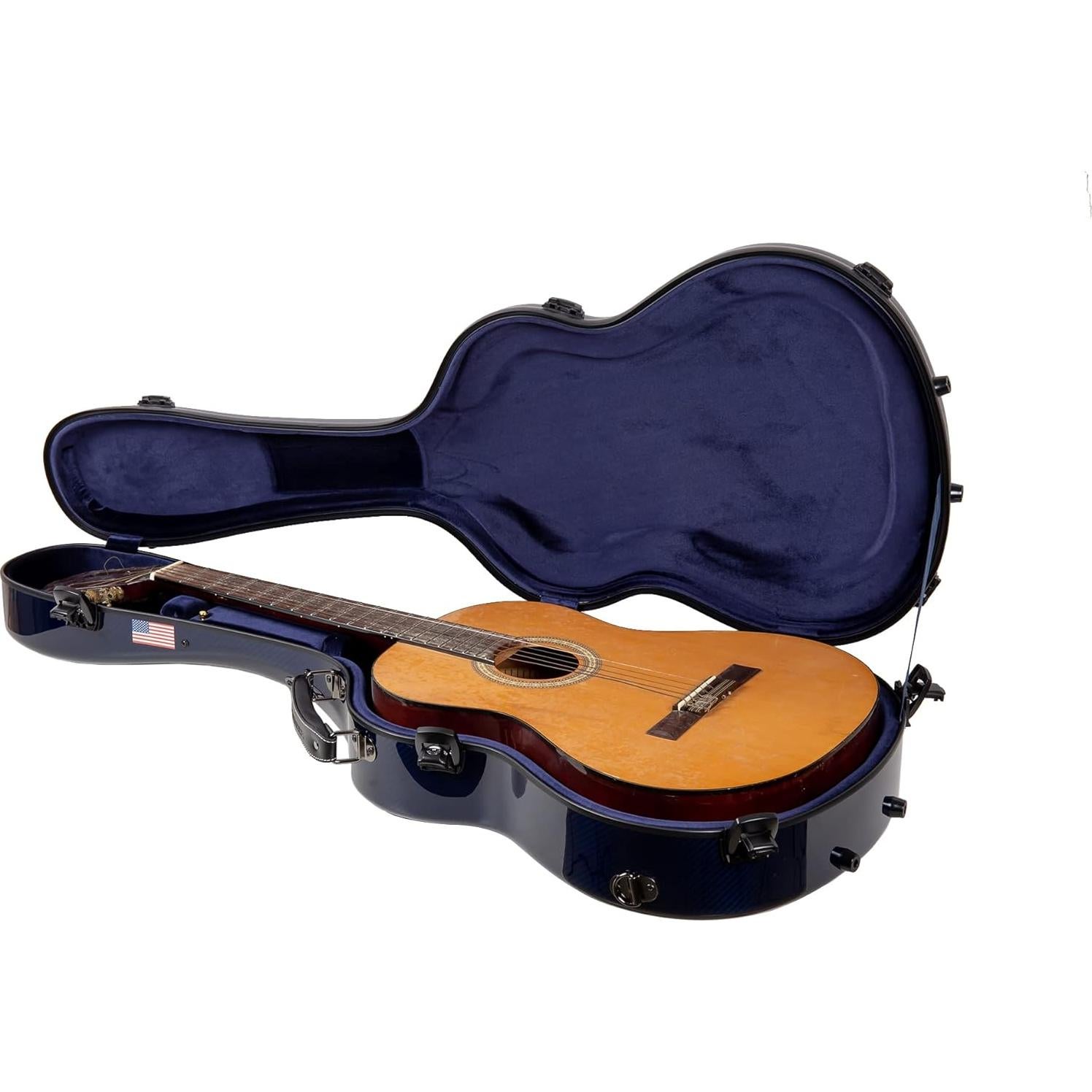 Estuche para guitarra clásica Crossrock CRF6030CBL - Fibra de carbono azul