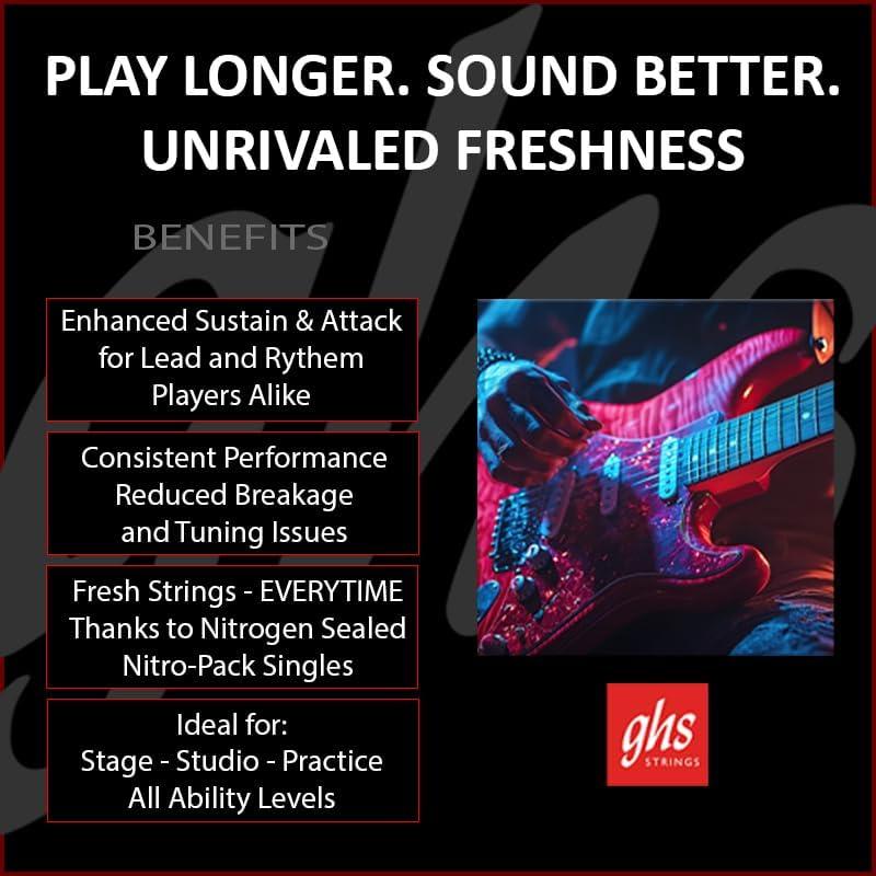 Cuerdas de guitarra eléctrica GHS Boomers GB8 1/2 Ultra Ligero 4 Pack
