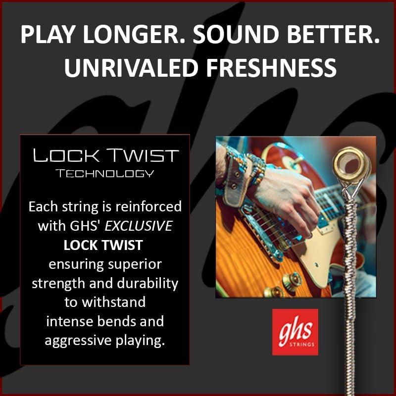 Cuerdas de guitarra eléctrica GHS Boomers GB8 1/2 Ultra Ligero 4 Pack