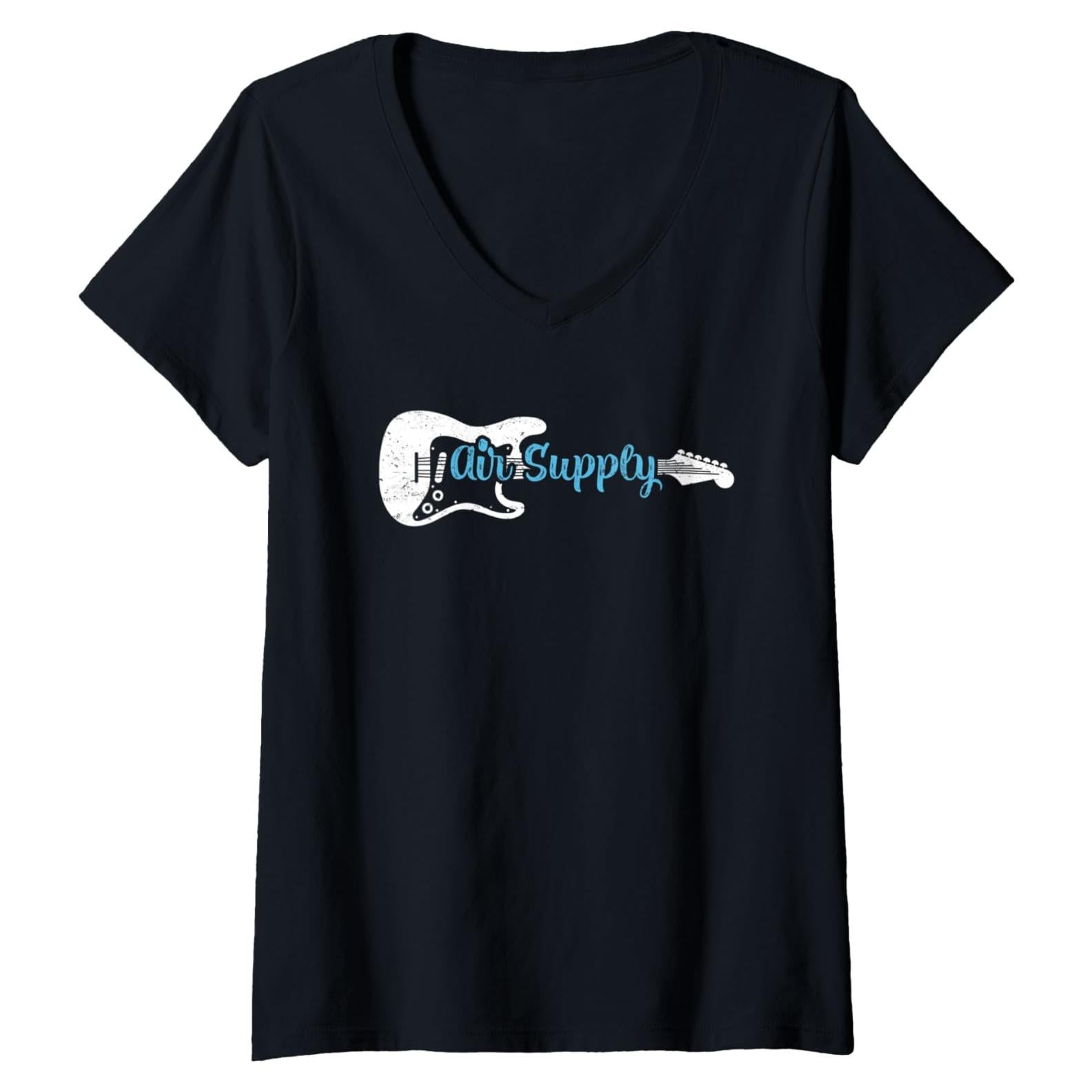 Camiseta V-Cuello Mujer Regalos de Música Guitarra Divertida