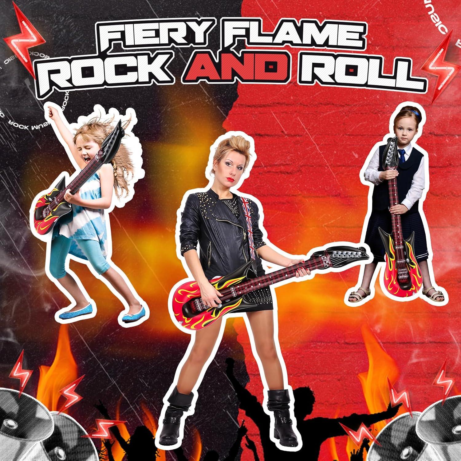 Juego de 21 Guitarras Inflables Gemscream 89 cm Rojo