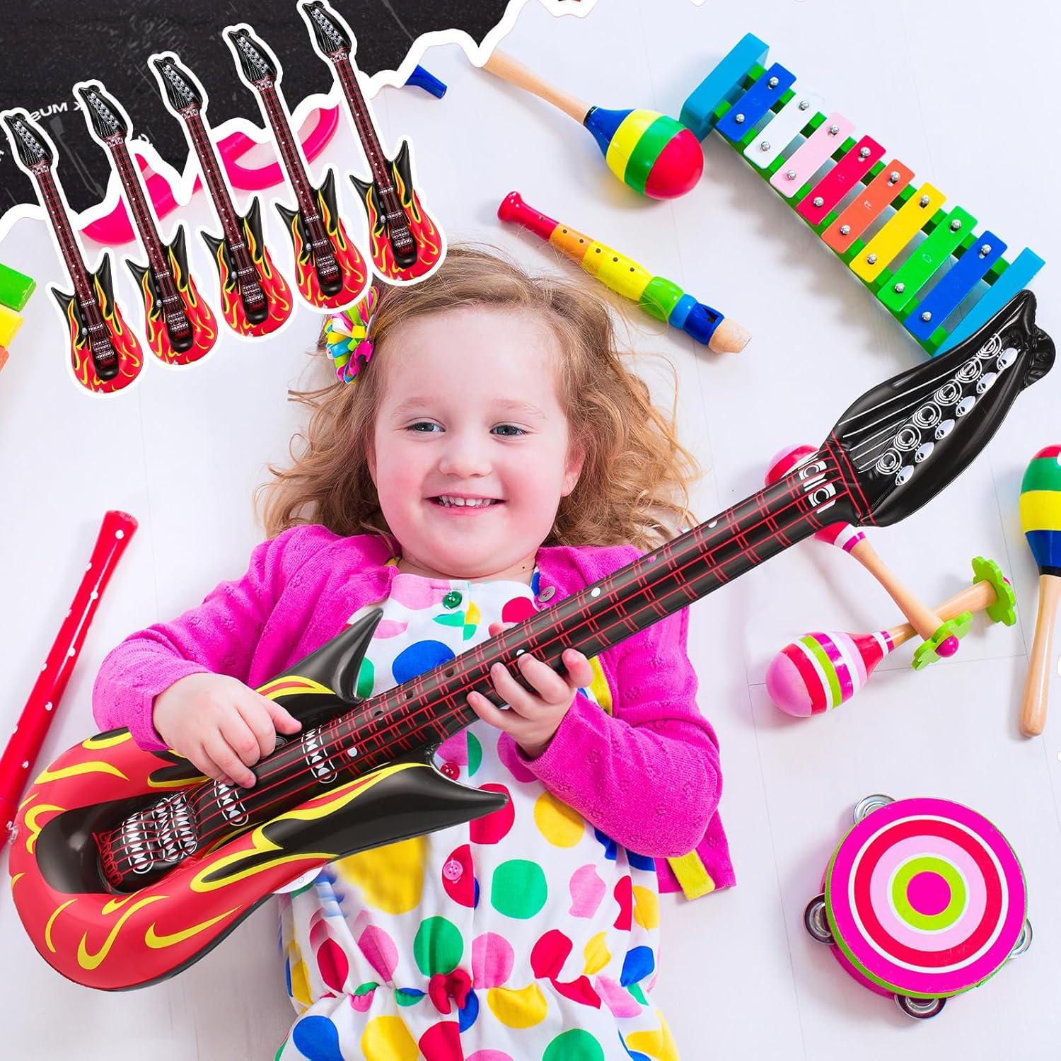 Juego de 21 Guitarras Inflables Gemscream 89 cm Rojo