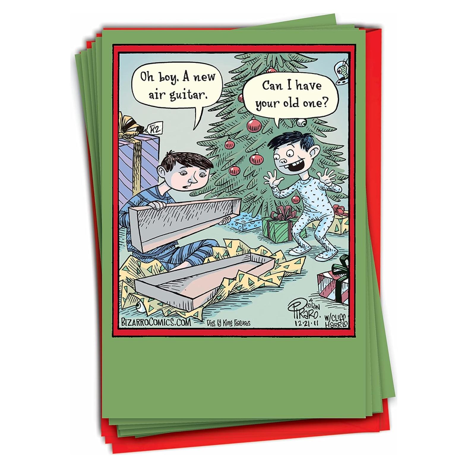 Caja de 12 Tarjetas de Navidad NobleWorks - Guitarra de Aire