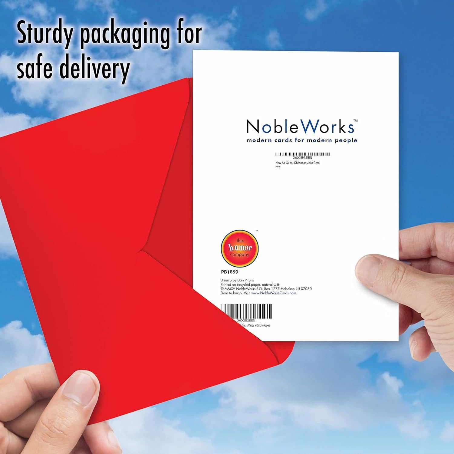 Caja de 12 Tarjetas de Navidad NobleWorks - Guitarra de Aire