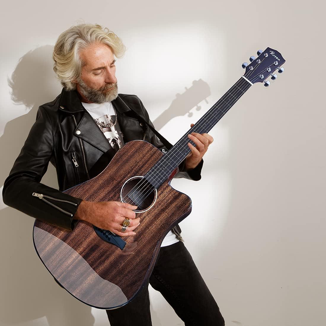 Guitarra Acústica Dreadnought Rosen G31 Negra 41" con Accesorios