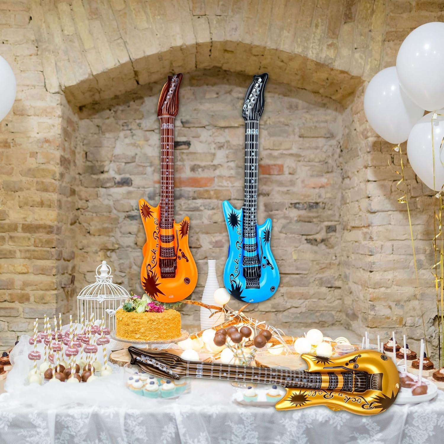 Paquete de 18 Guitarras Inflables de Colores Asortidos 92 cm