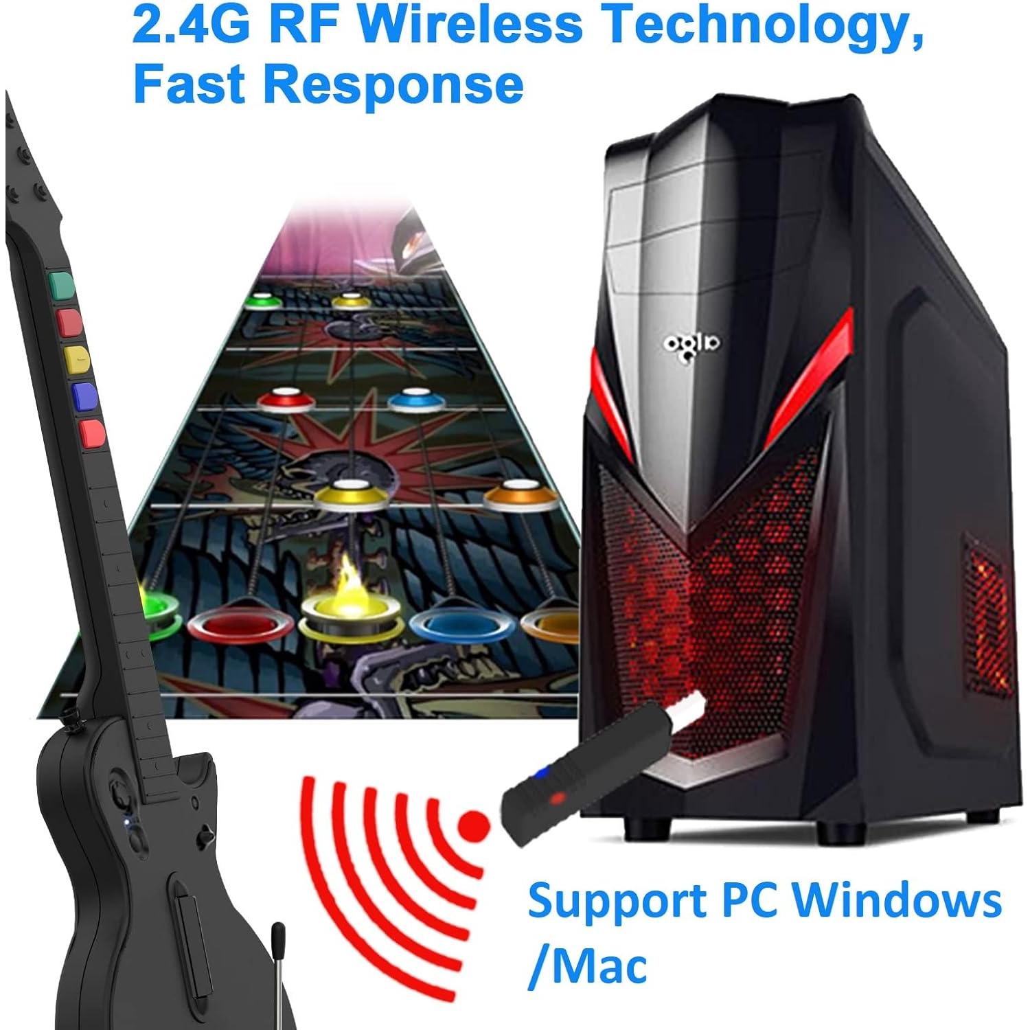 Controlador de guitarra inalámbrico NBCP para PC y PS3 - Negro