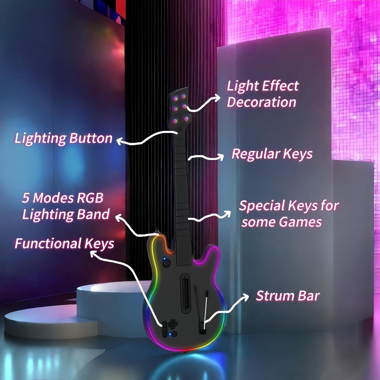 Controlador de guitarra inalámbrico Lyvix para PS4/PS3/PC