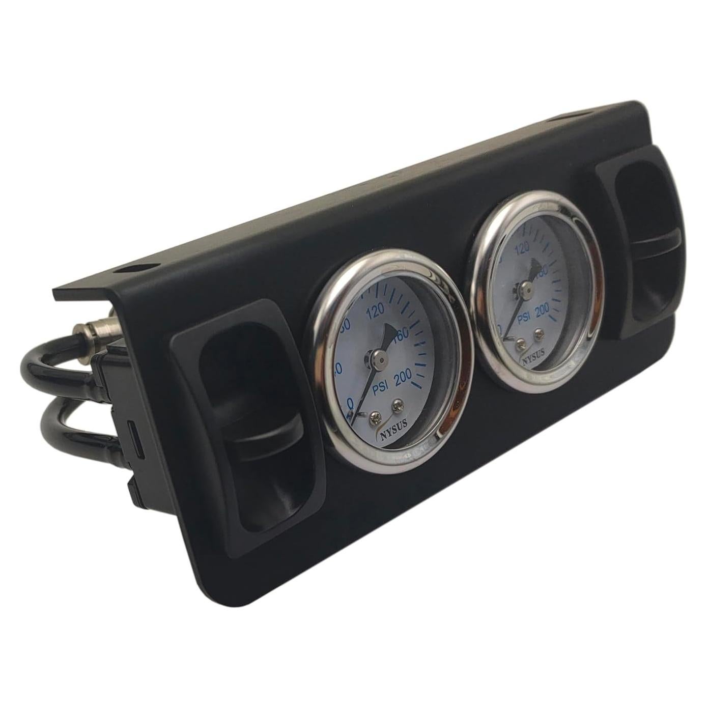 Medidor de Aire Doble NYSUS 200 psi con Válvula de Paleta