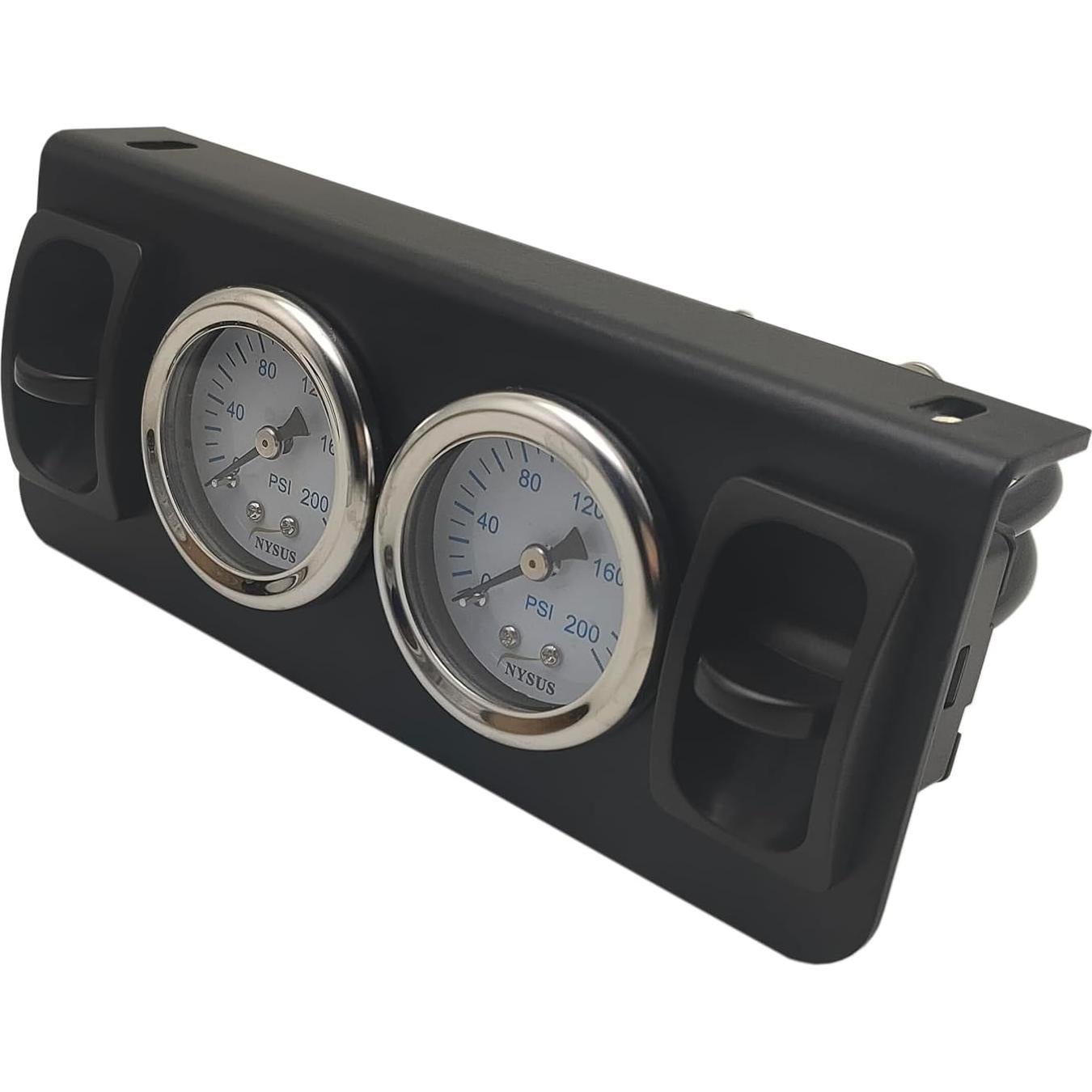Medidor de Aire Doble NYSUS 200 psi con Válvula de Paleta