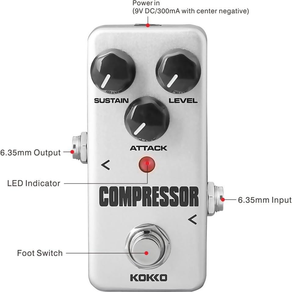 Pedal de guitarra compresor KOKKO FCP2 analógico mini