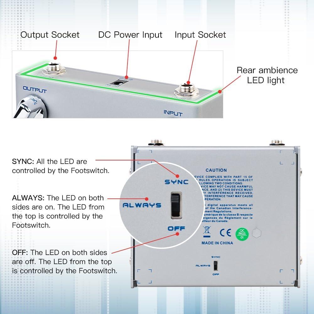 Pedal de Efecto Compresor JOYO R-19 AVALLON para Guitarra y Bajo
