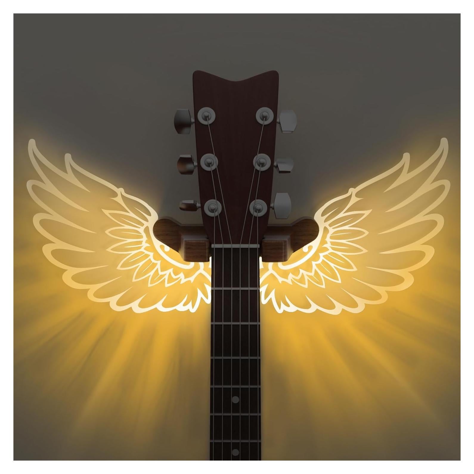 Soporte de guitarra montado en pared CoolGift Mart con luces LED