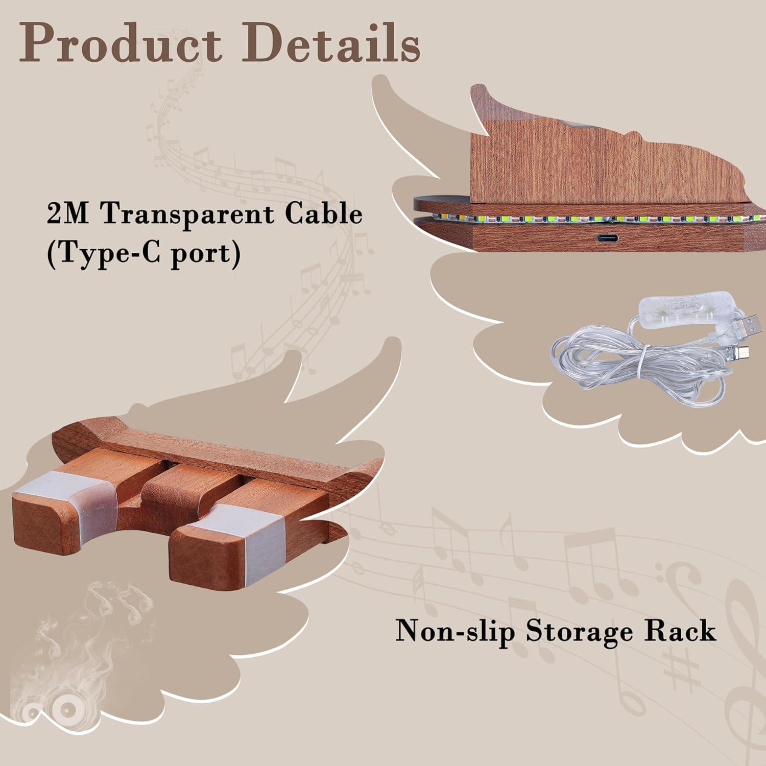 Soporte de guitarra montado en pared CoolGift Mart con luces LED