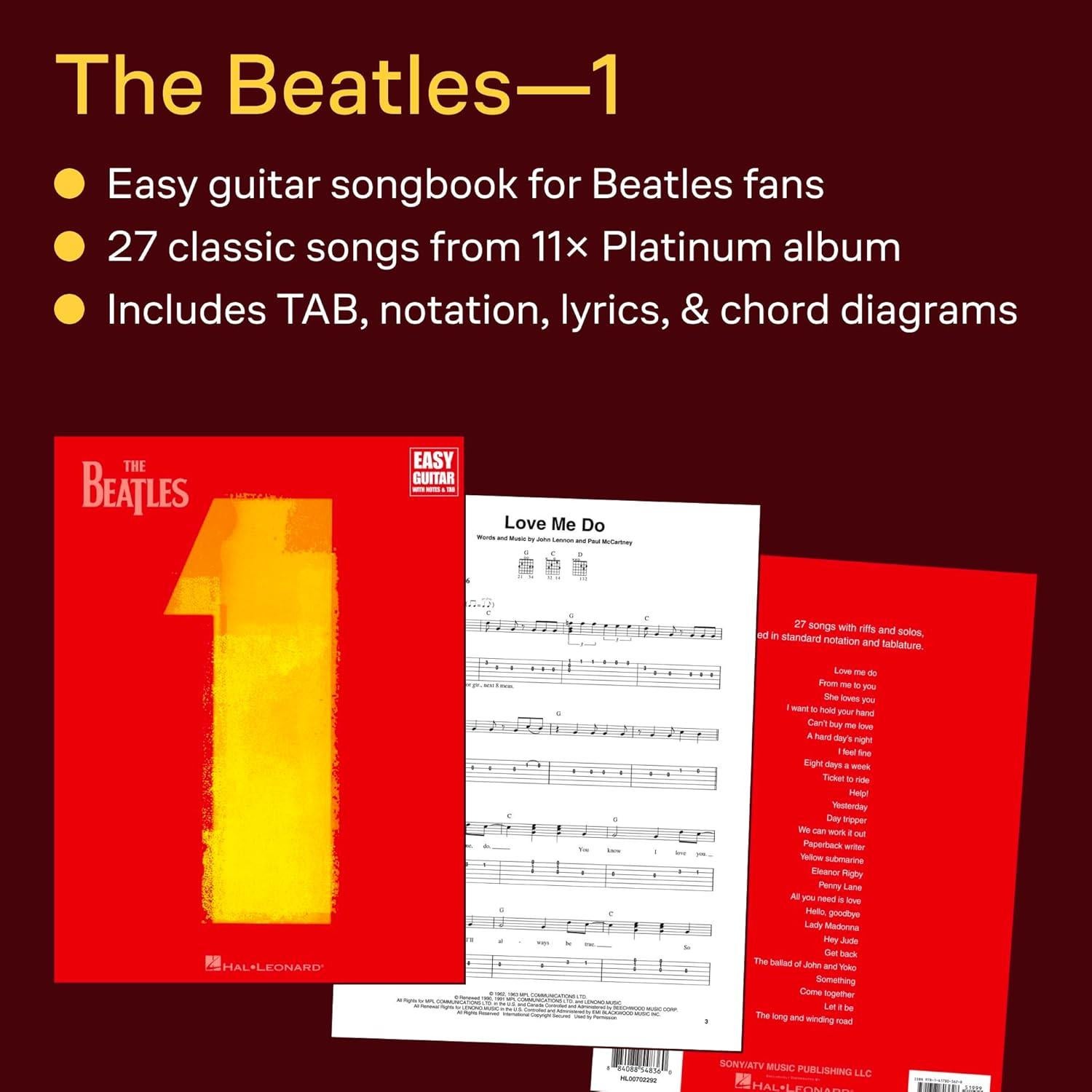 The Beatles 1 | Easy Guitar with Riffs and Solos | 27 Classic Beatles Songs with Tab | Beginner Guitar Songbook | Pop and Rock Sheet Music | Guitar ... for Beginners (Easy Guitar With Notes & Tab)