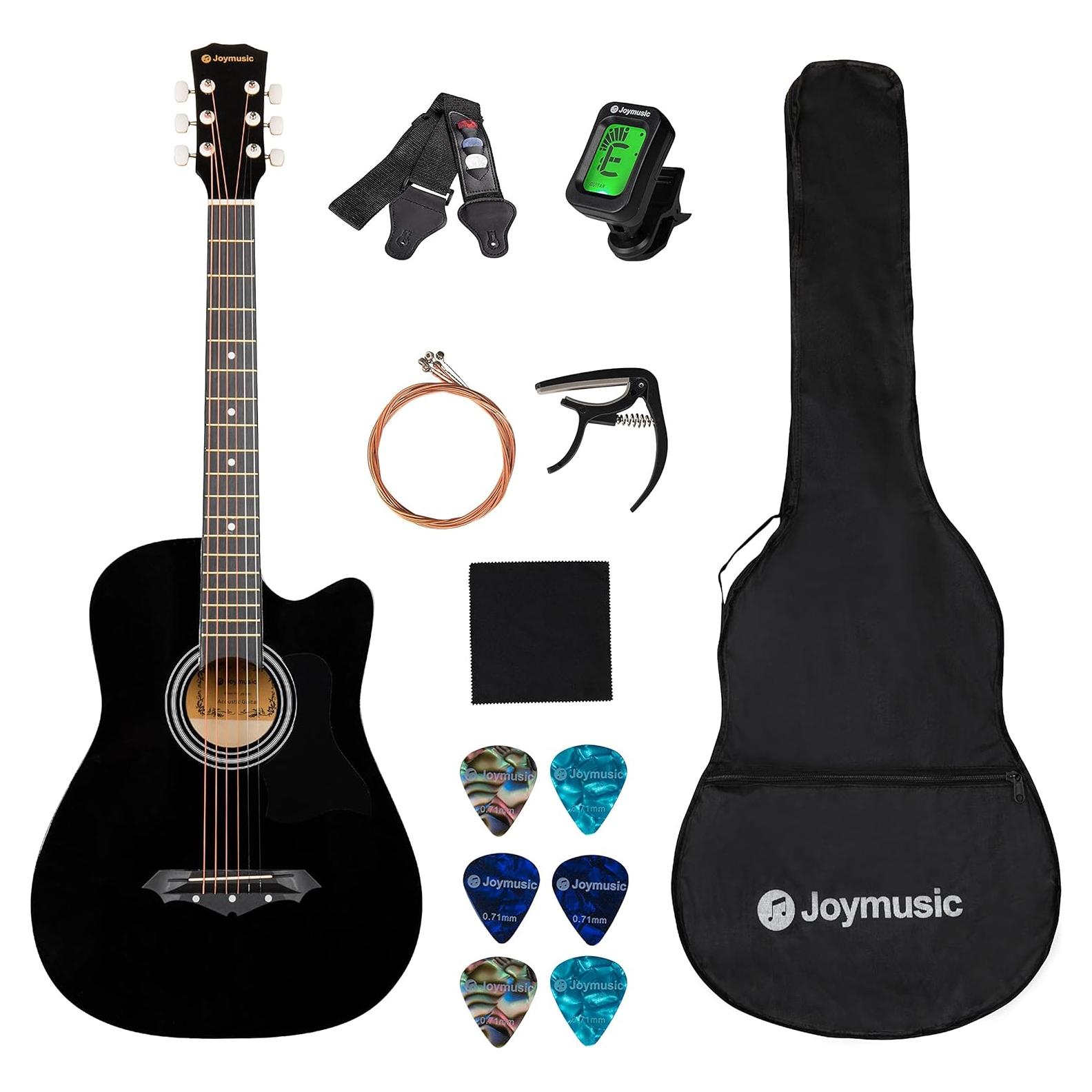 Guitarra acústica Joymusic JG-38C BK 96.5 cm negra para principiantes
