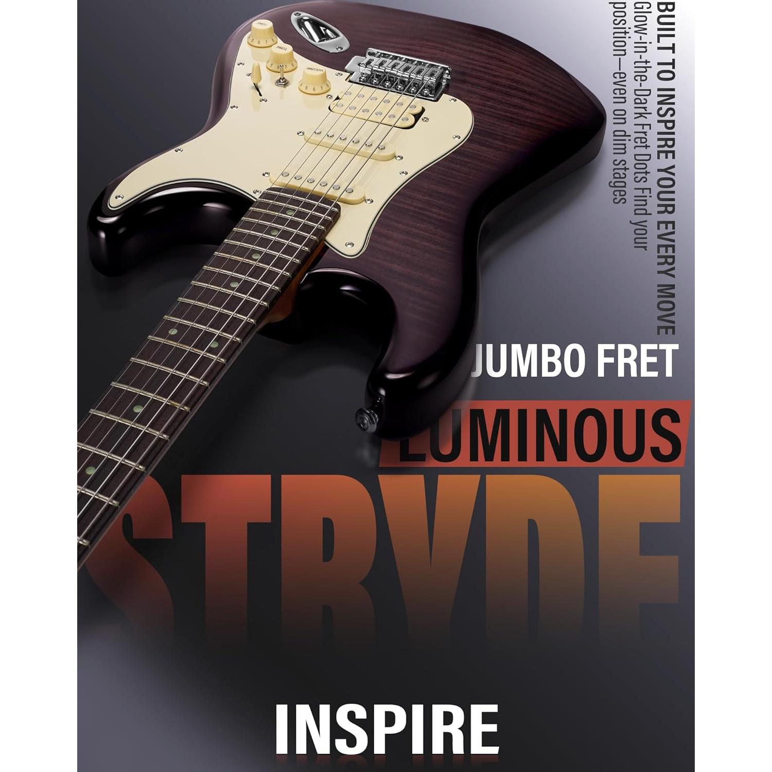 Guitarra Eléctrica AKLOT Stryde HSS con Amplificador y Accesorios