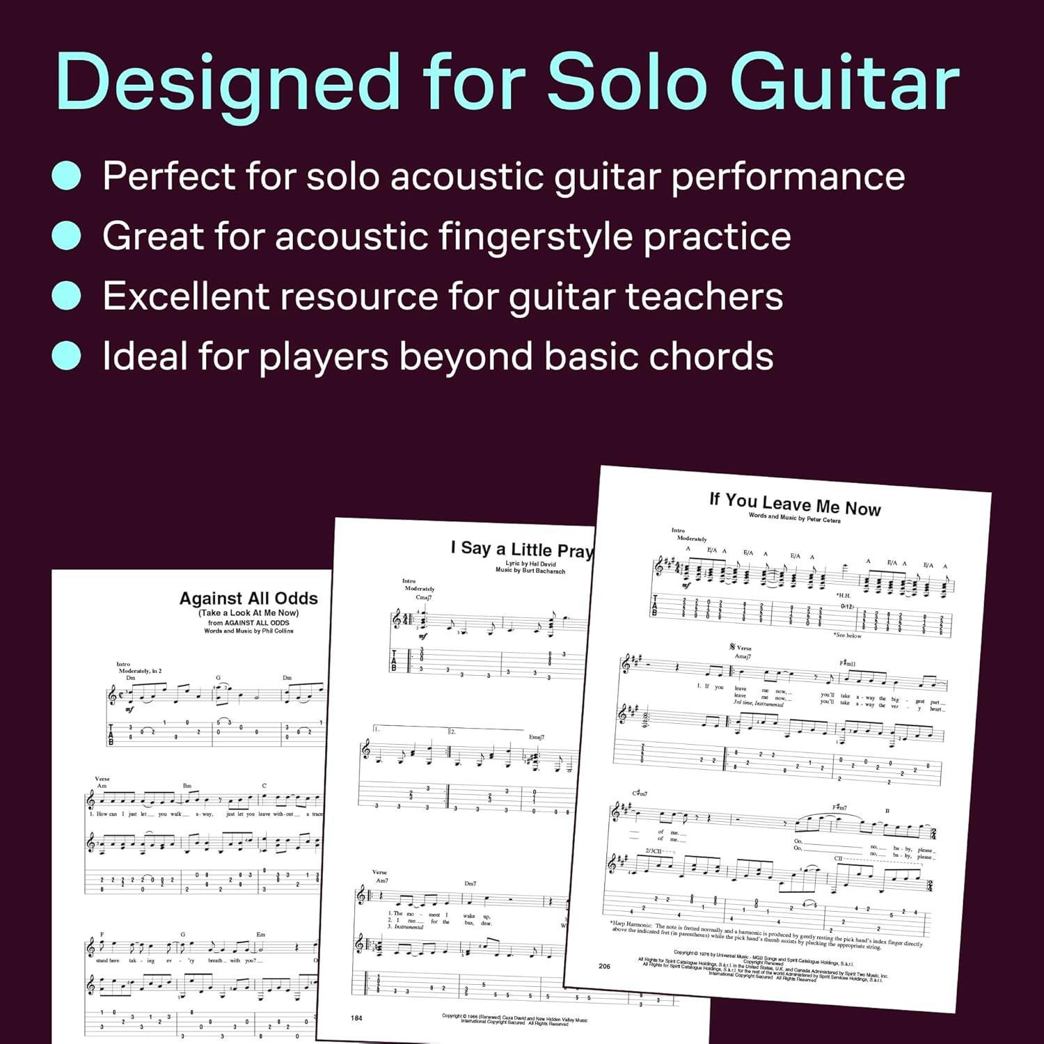 100 Most Beautiful Songs Ever | Fingerpicking Guitar Songbook with Tablature and Standard Notation | Timeless Classics Across Genres | Solo Guitar Arrangements for All Skill Levels