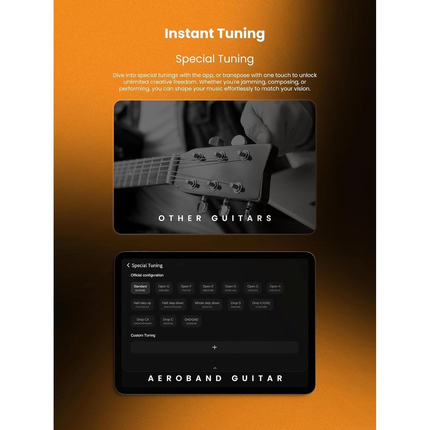 Controlador MIDI en forma de guitarra AeroBand AG01MIDI - Negro