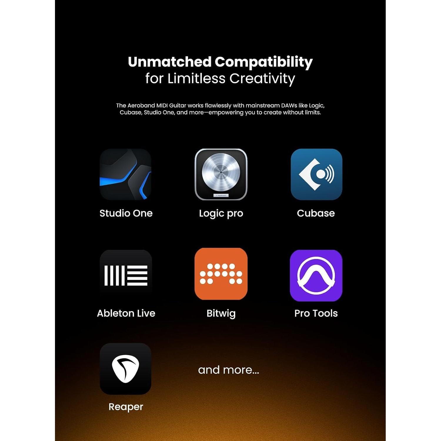Controlador MIDI en forma de guitarra AeroBand AG01MIDI - Negro