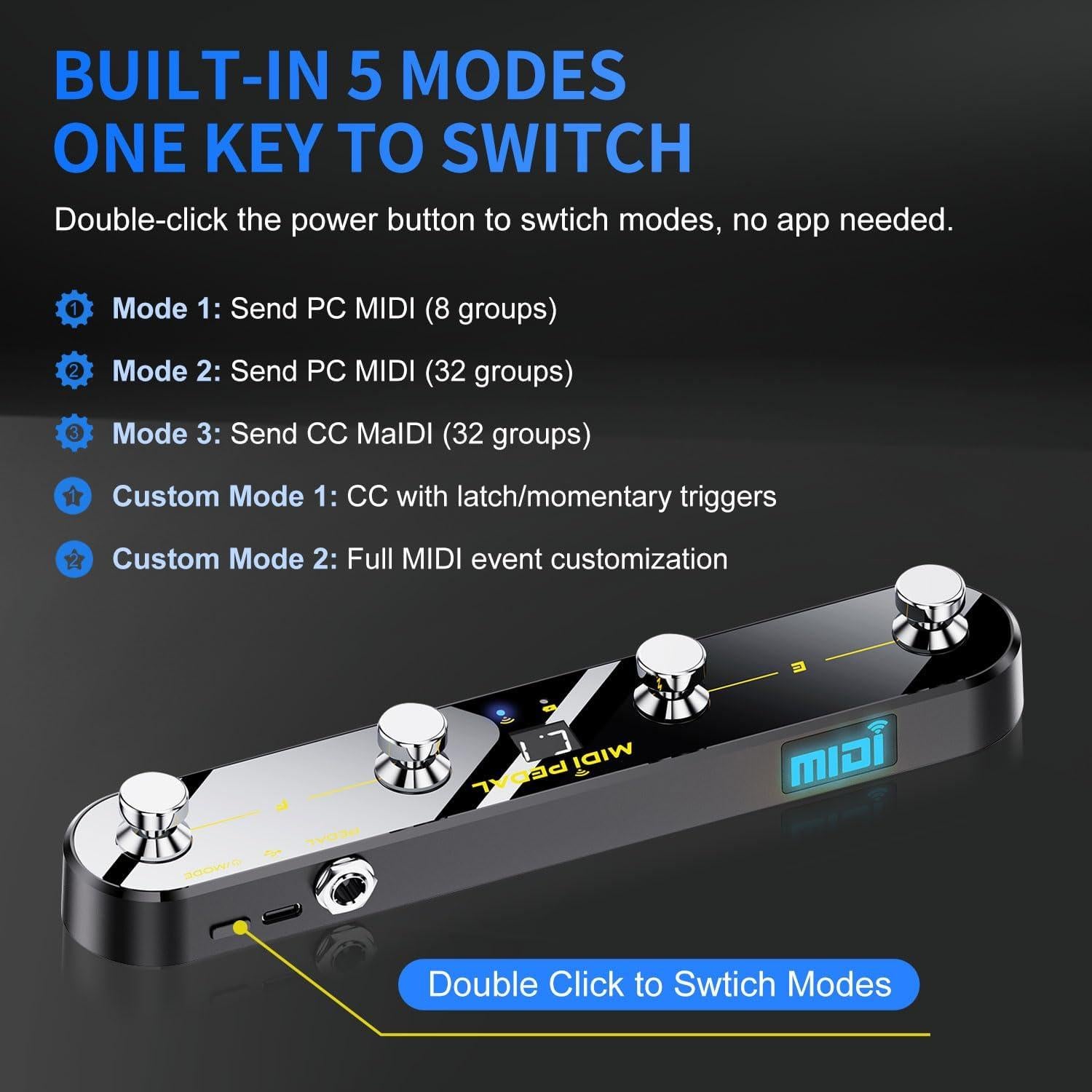 Controlador MIDI Inalámbrico P4+Mate con Pedal de Expresión