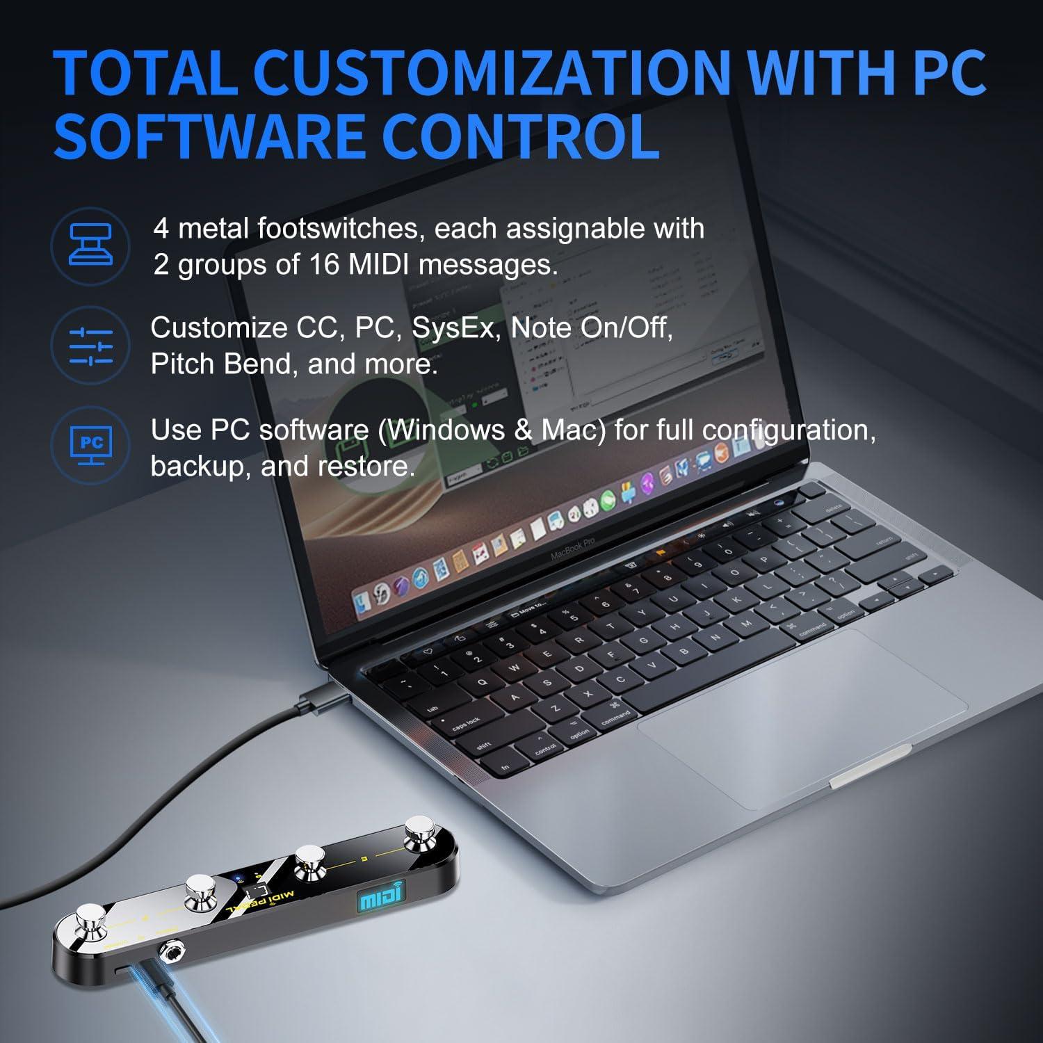 Controlador MIDI Inalámbrico P4+Mate con Pedal de Expresión