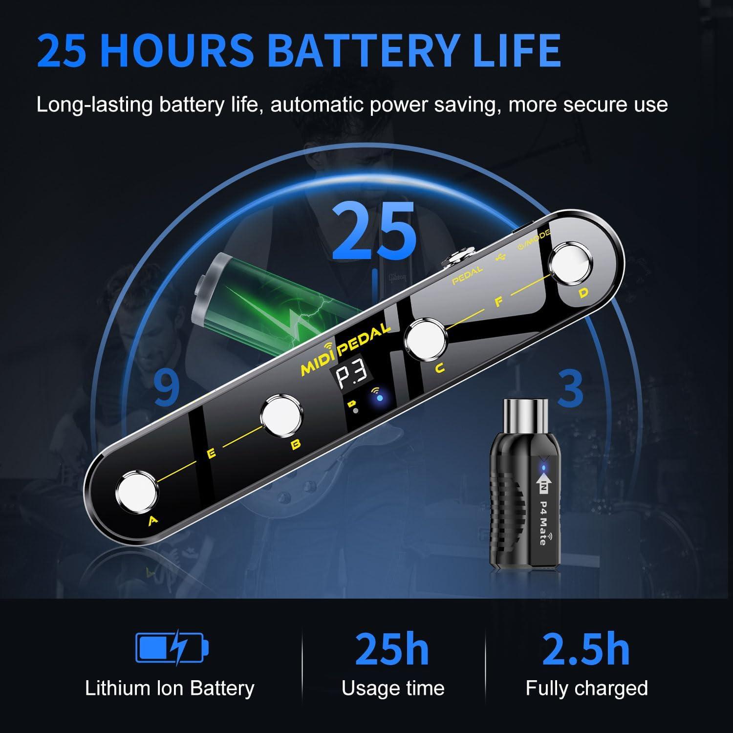 Controlador MIDI Inalámbrico P4+Mate con Pedal de Expresión