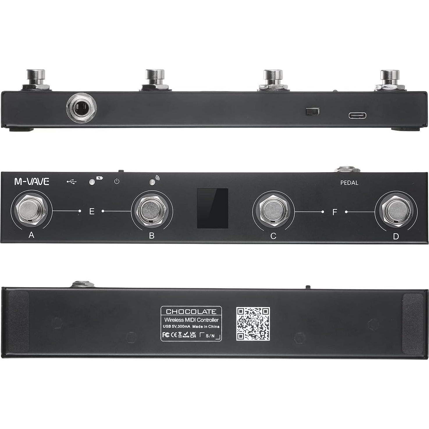 Controlador de Pedal MIDI Inalámbrico Btuty 4 Botones Recargable