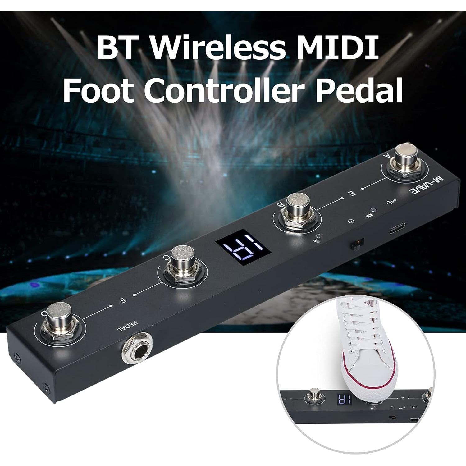 Controlador de Pedal MIDI Inalámbrico Btuty 4 Botones Recargable