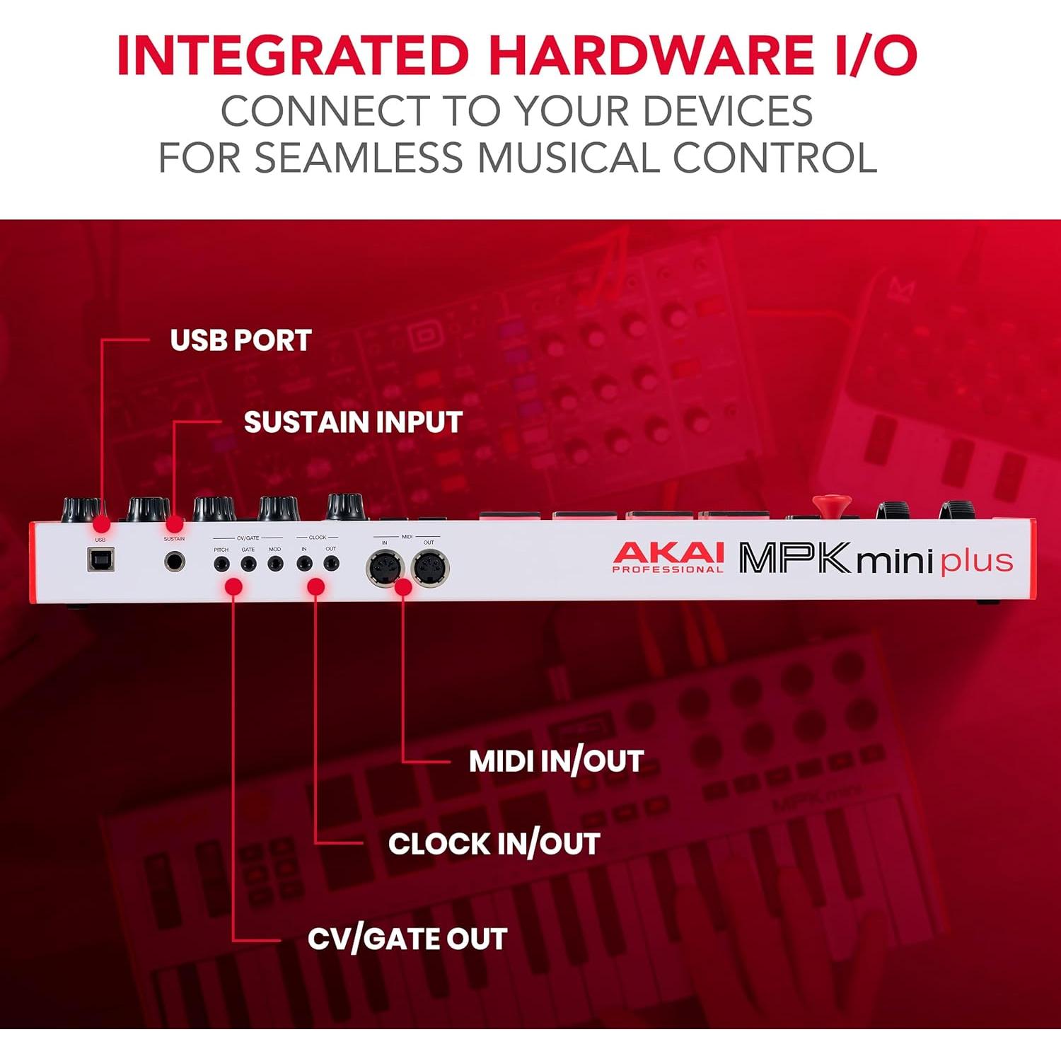 Controlador MIDI Akai MPK Mini Plus 37 Teclas USB Blanco