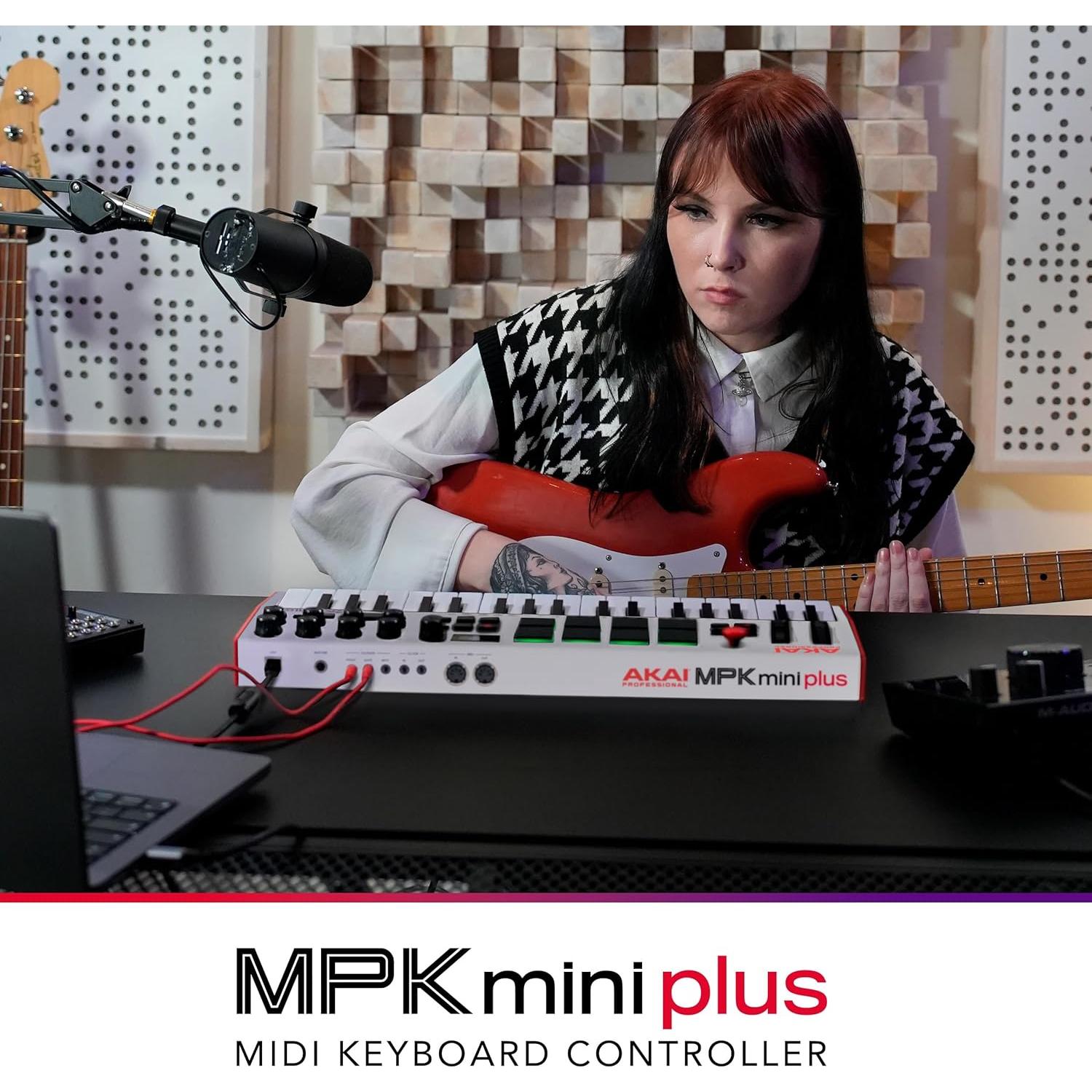 Controlador MIDI Akai MPK Mini Plus 37 Teclas USB Blanco
