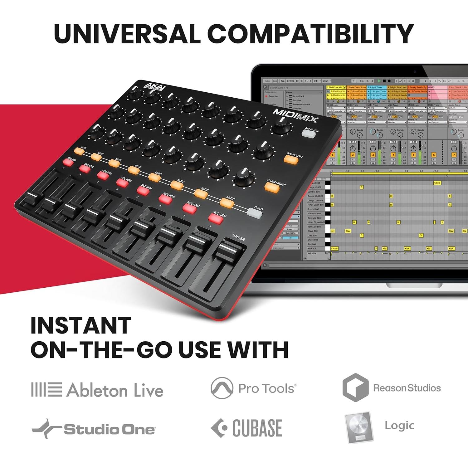 Controlador MIDI USB AKAI MIDImix - Mezclador Compacto 16 Canales