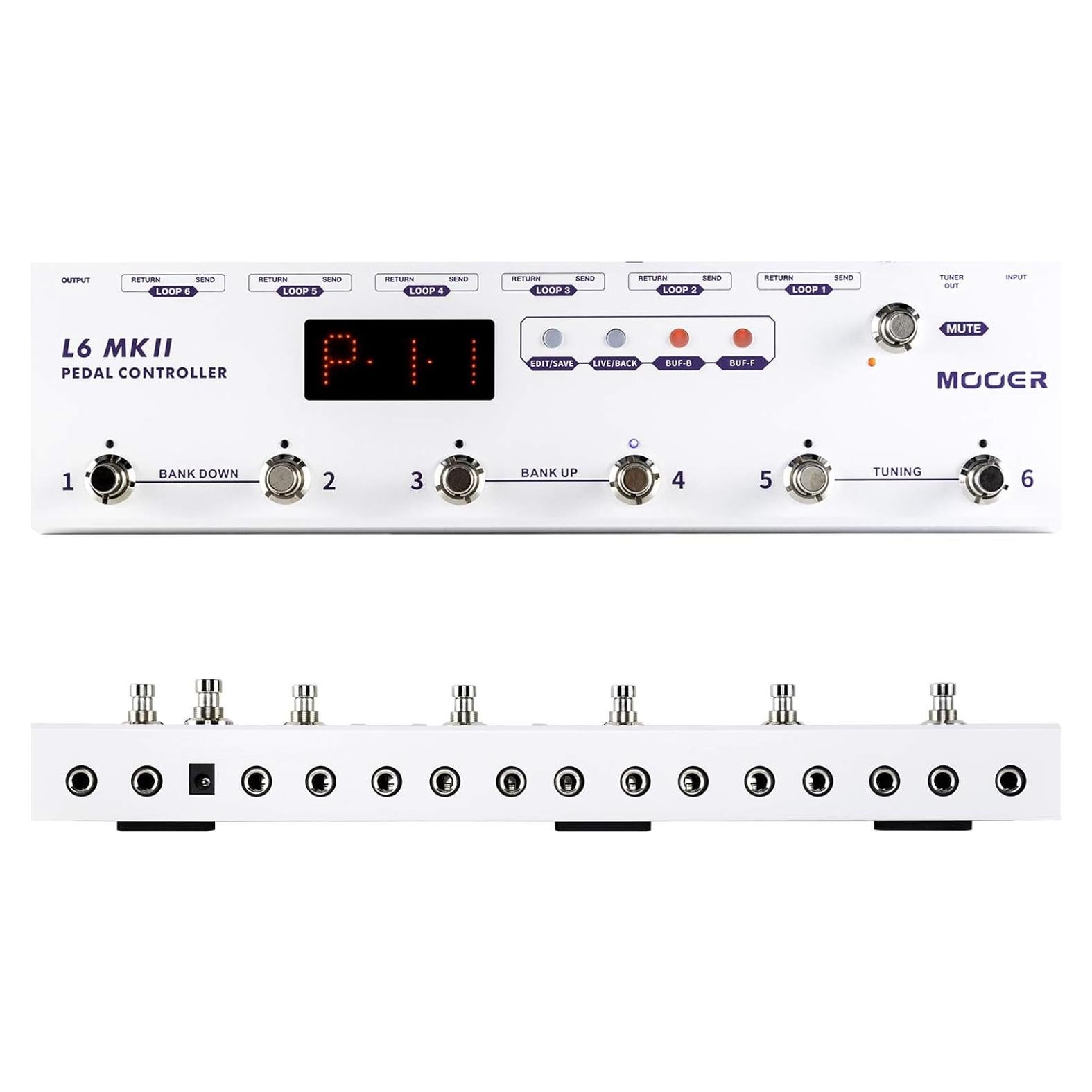 Controlador de Pedal MOOER L6 MKII con 6 Bucles y Afinador