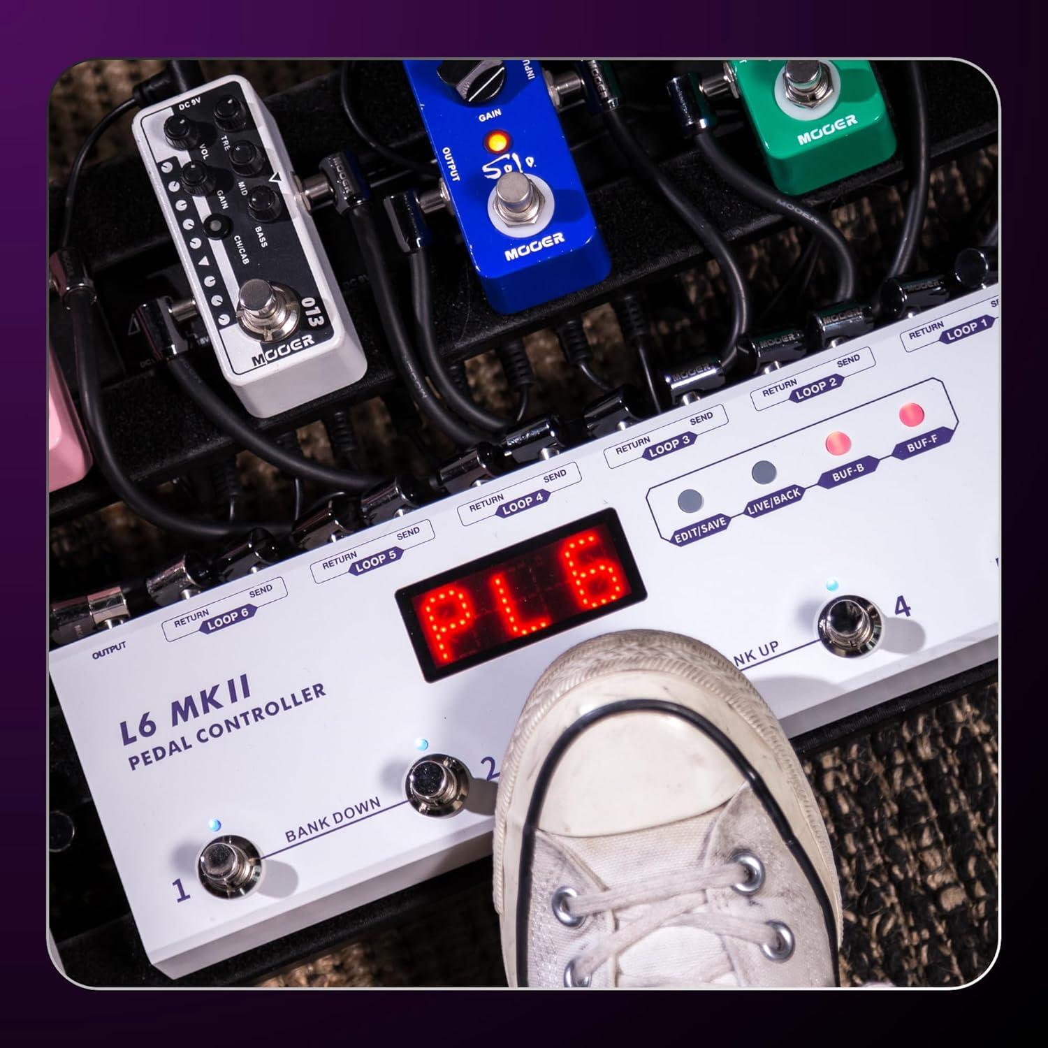 Controlador de Pedal MOOER L6 MKII con 6 Bucles y Afinador